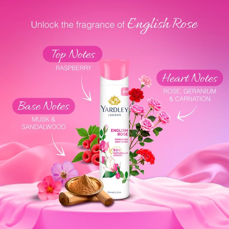 Yardley London English Rose Body Spray view 4