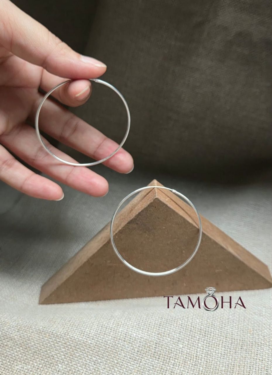925 Silver Hoop Earrings view 2