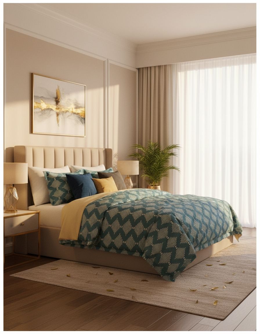 3psc Set Elastic Fitted Double Bed Sheet With 2pillow Cover view 5