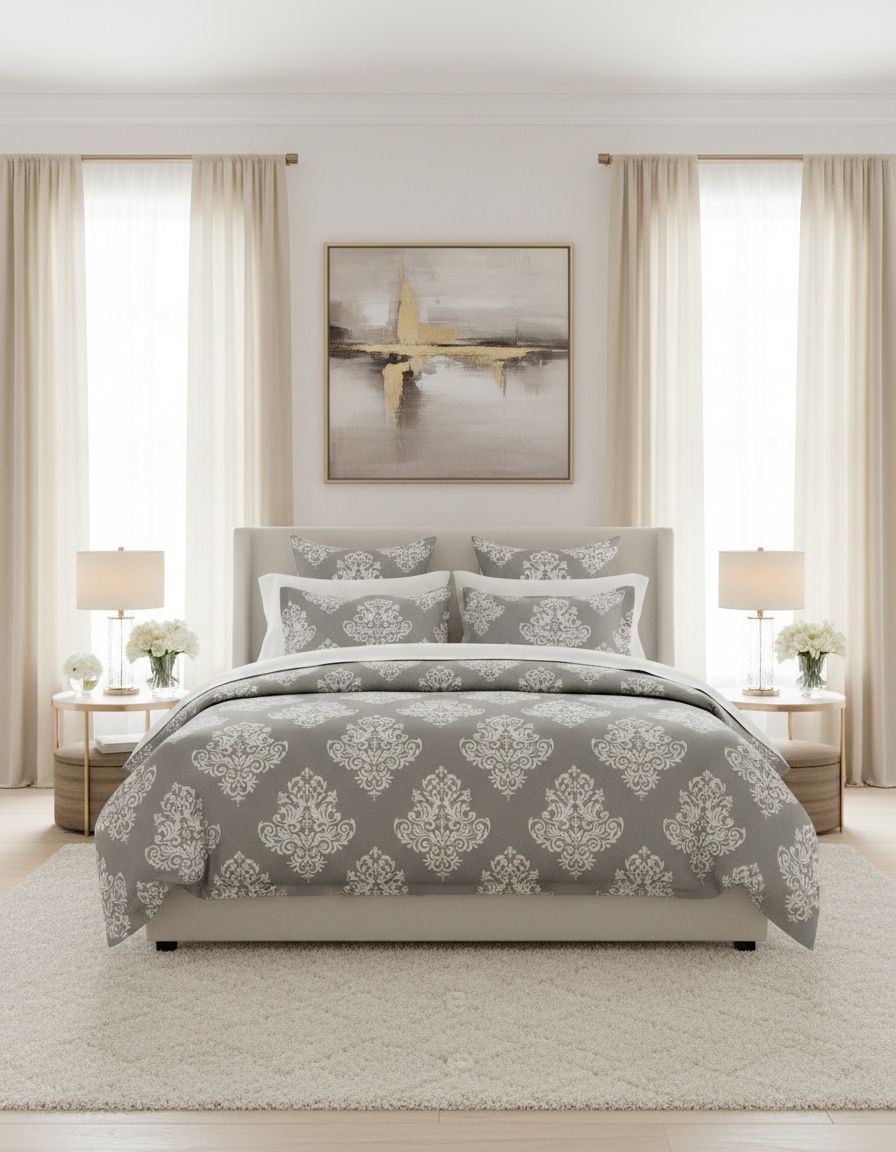 3psc Set Elastic Fitted Double Bed Sheet With 2pillow Cover view 9