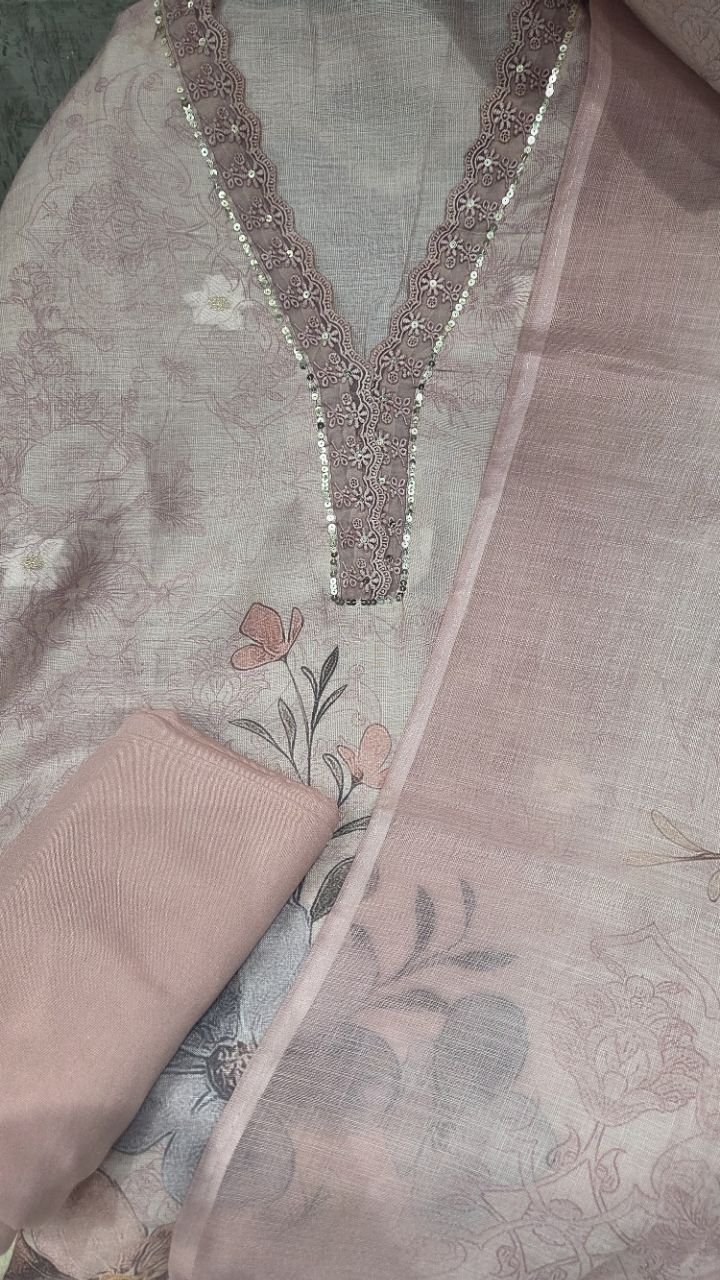 Floral Unstitched Suit view 3