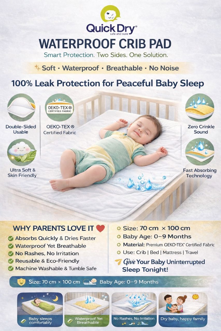 Quick Dry Waterproof Crib Pad Size Small view 2