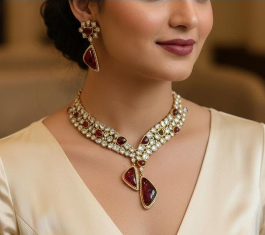 Pearl & Gemstone Necklace Set