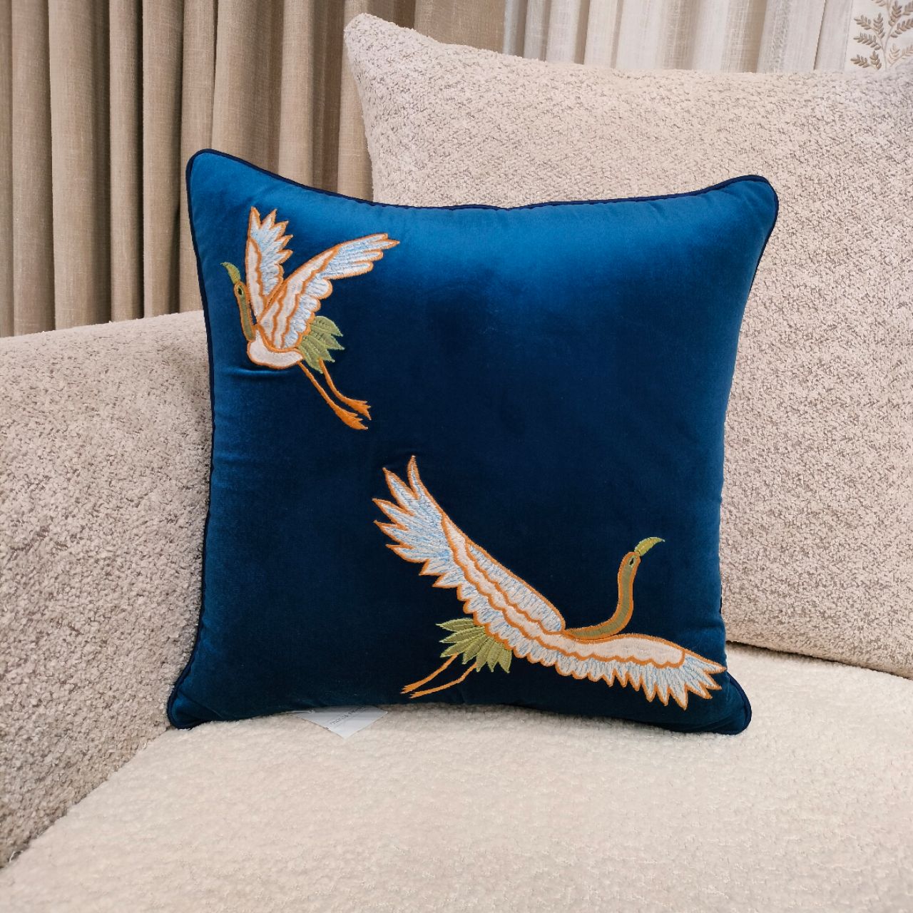 Embroidered Crane Cushion Cover CC-179 view 4