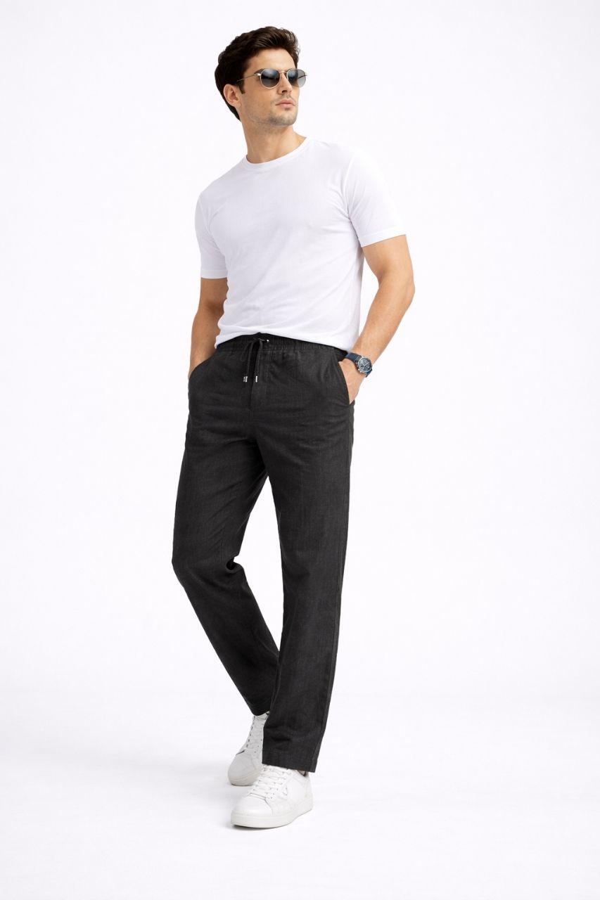LINEN STRAIGHT FIT LOWER (41004) view 3