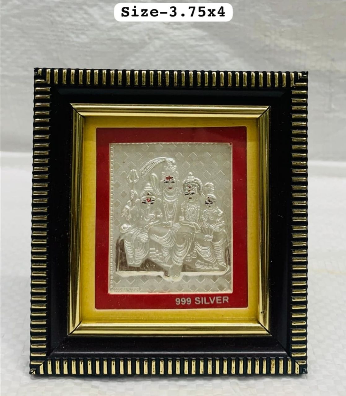 999 Silver Frame Of Shiv Parivar