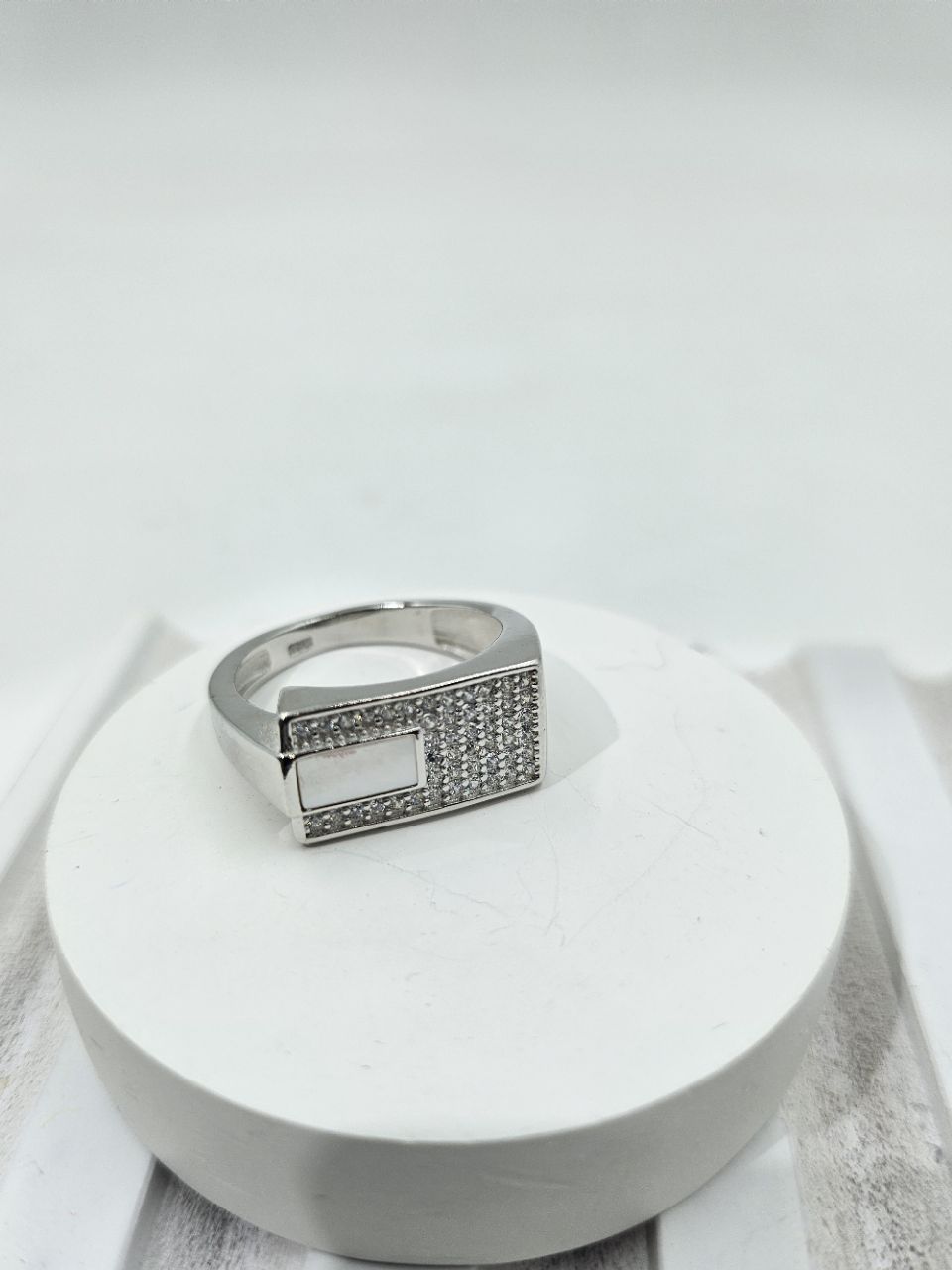Elegant Mens Silver Ring view 2