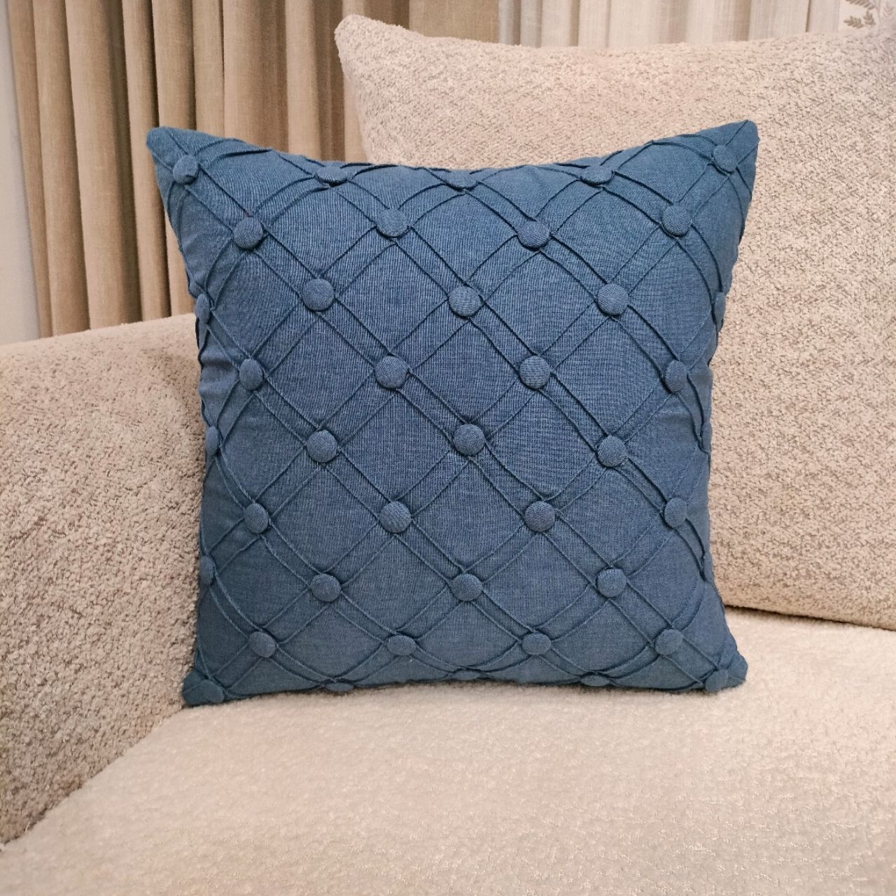 Textured Blue Cushion Cover CC-415 view 4