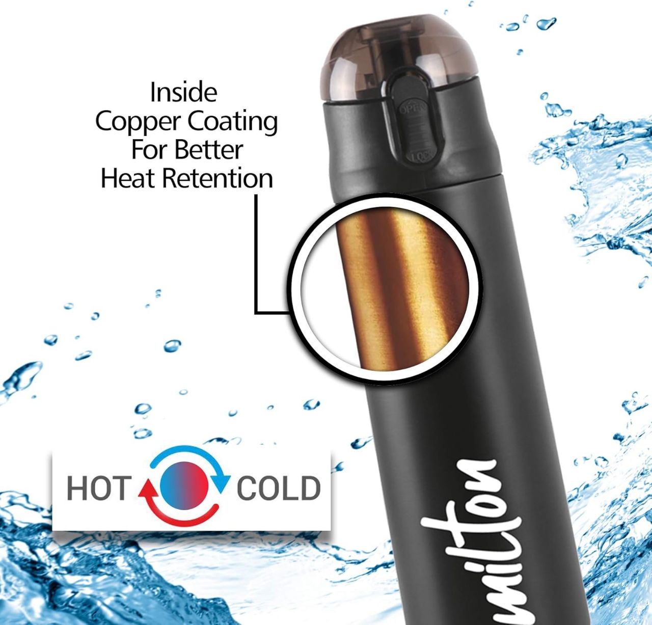 Milton Crown 900 ML Tharmosteel Bottle view 2
