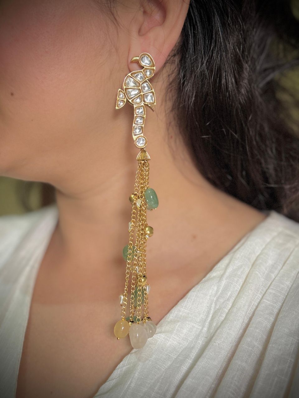 Kashmiri Long Earrings by Tamoha Jewels