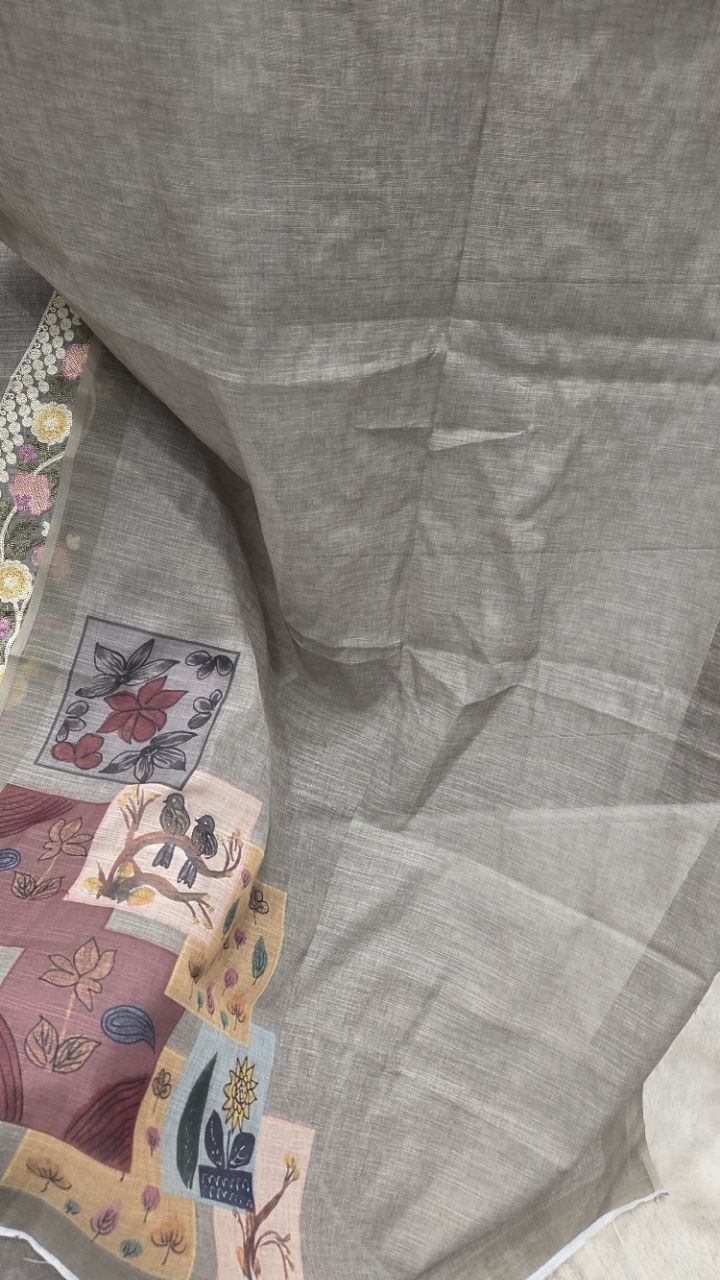 Embroidered Unstitched Ethnic Suit view 4