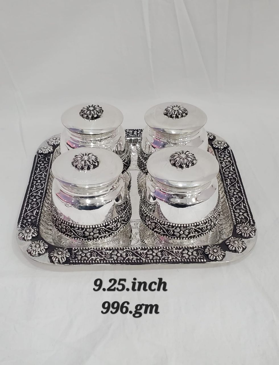 Silver Dry Fruit Set With Tray