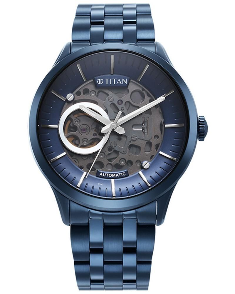 Titan Automatic Blue Dial Mens Watch 90140QM03