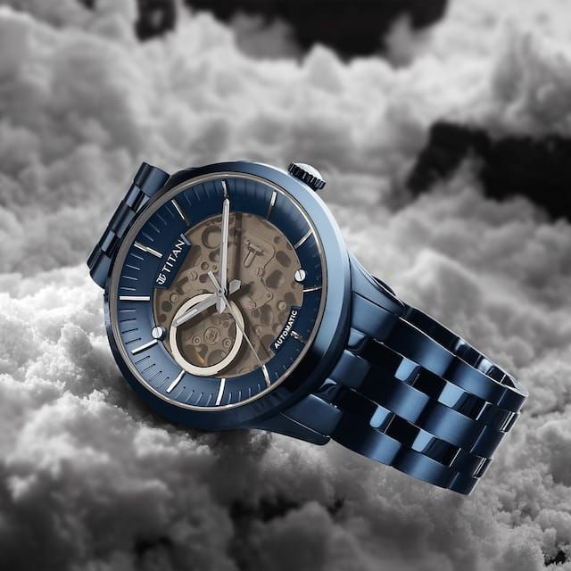 Titan Automatic Blue Dial Mens Watch 90140QM03 view 2