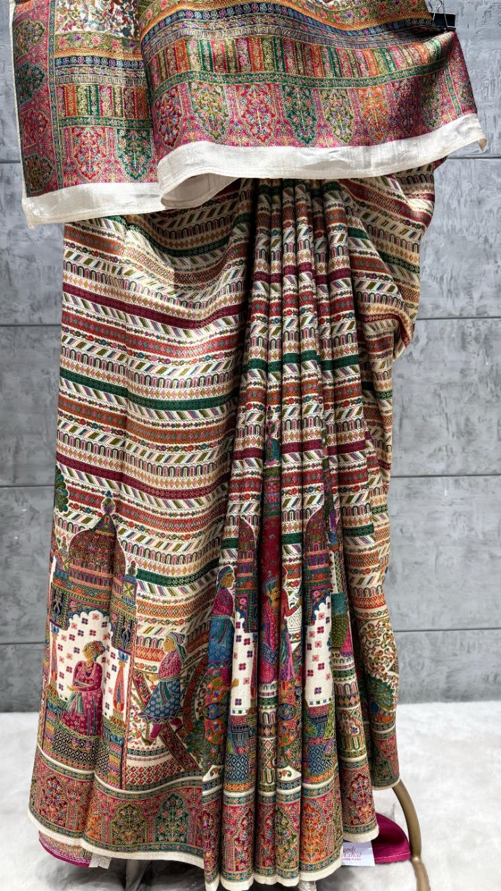 Pashmina Darbar Silk Saree view 2