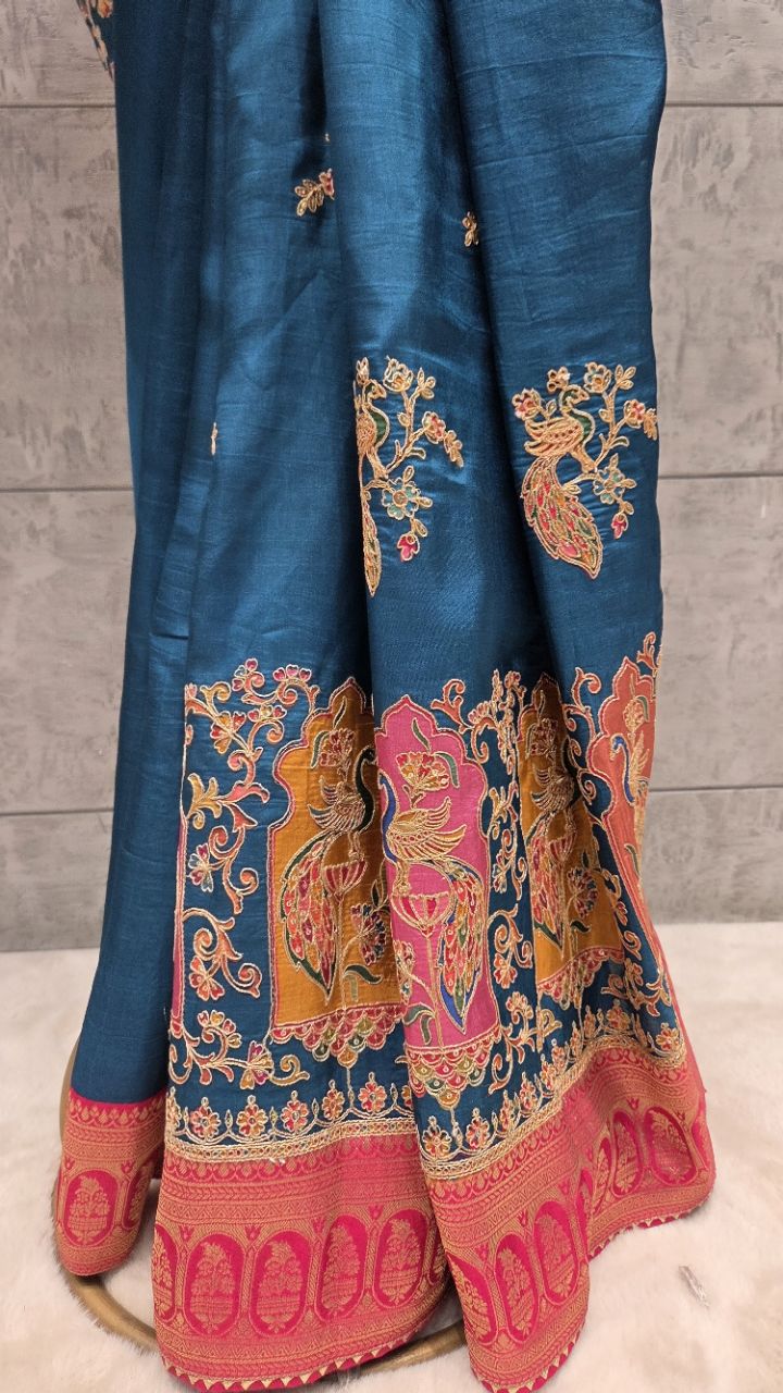 Moonga Silk Saree view 4