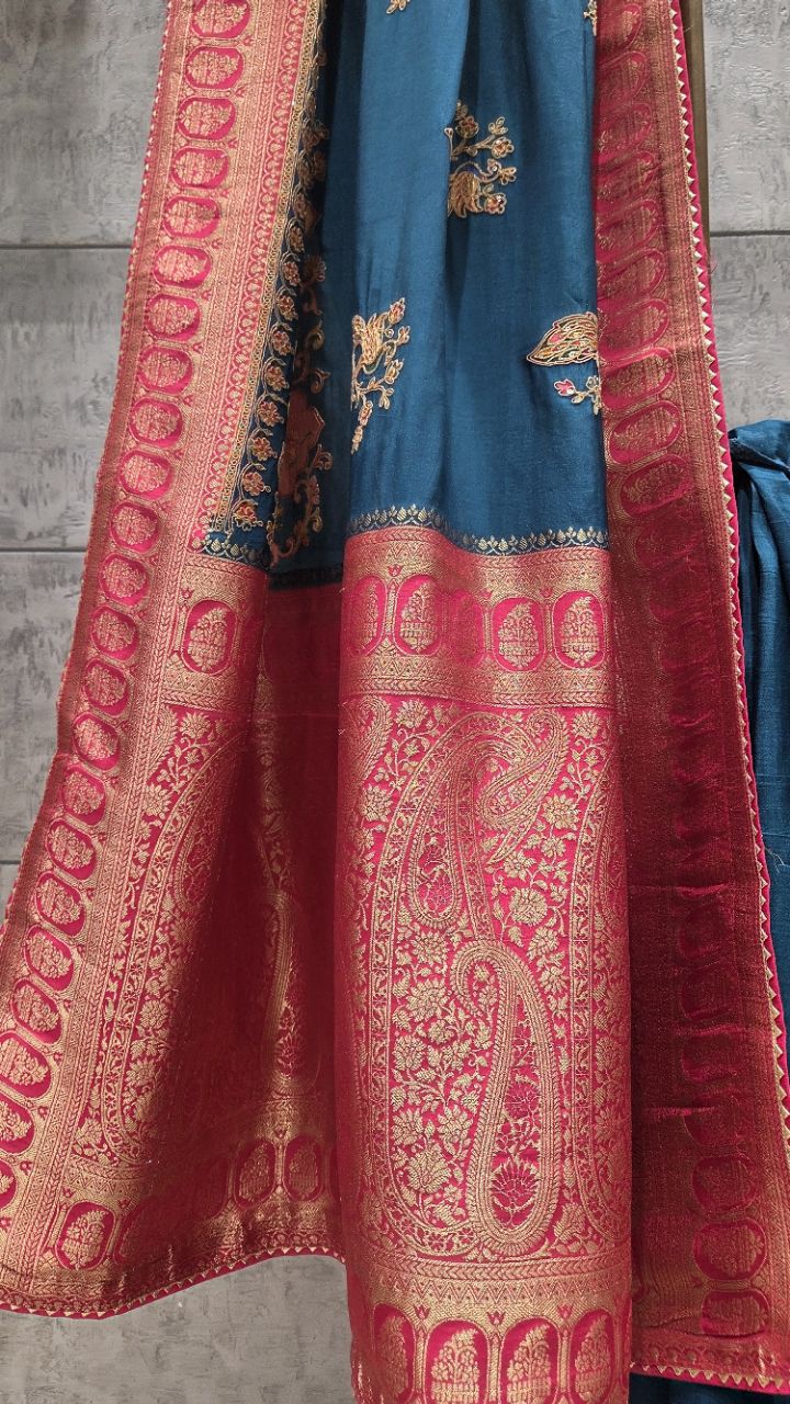 Moonga Silk Saree view 3