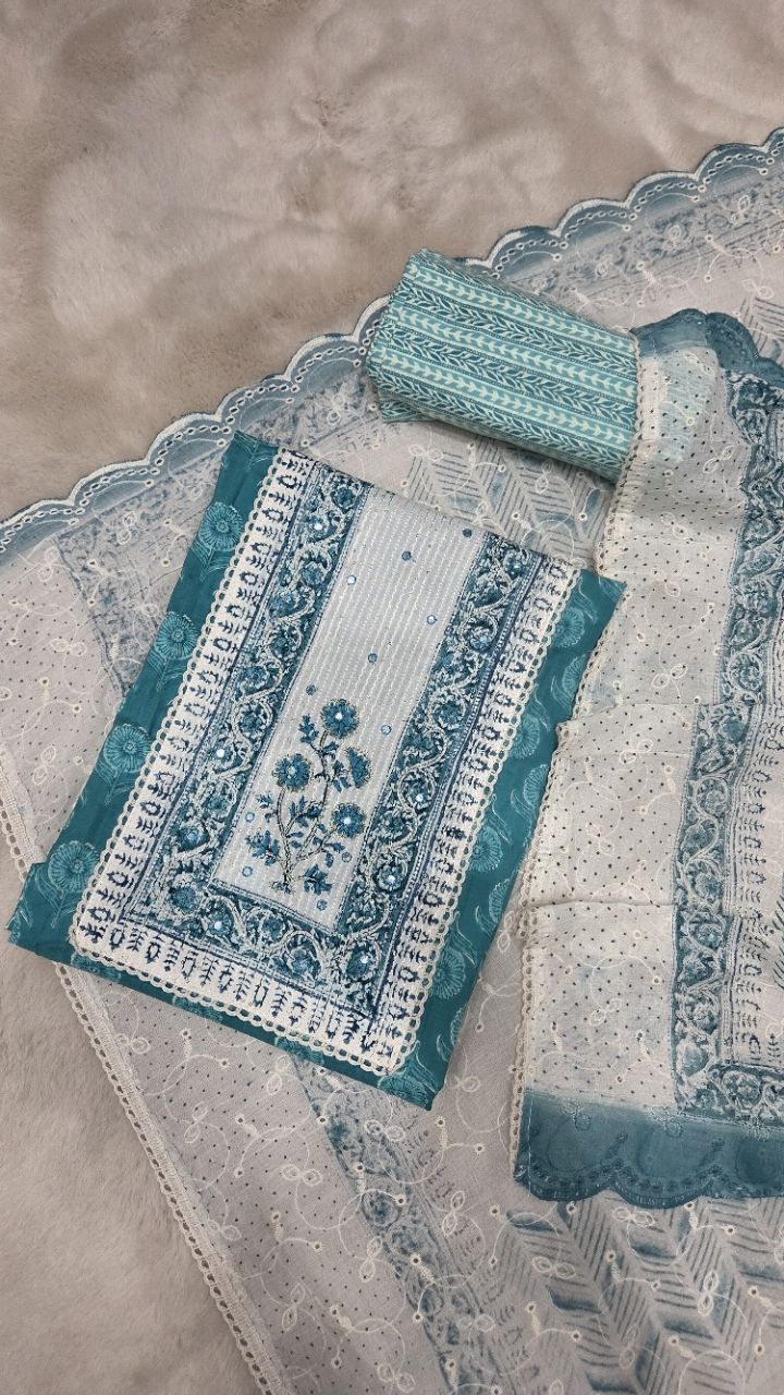 Sky Blue Unstitched Suit view 2