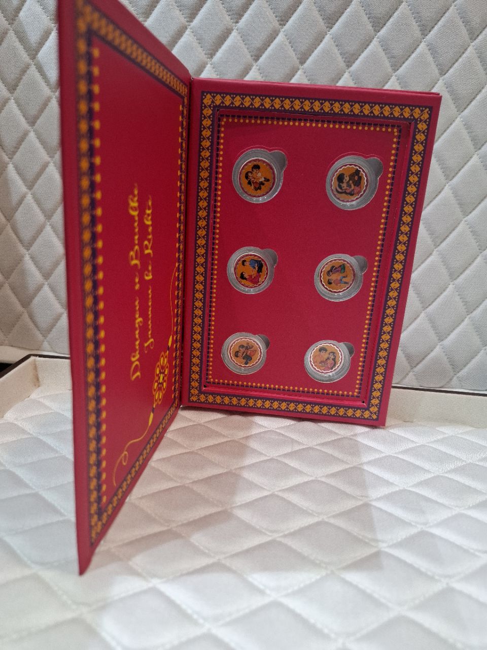 999 Silver Rakhi Coin Set view 2
