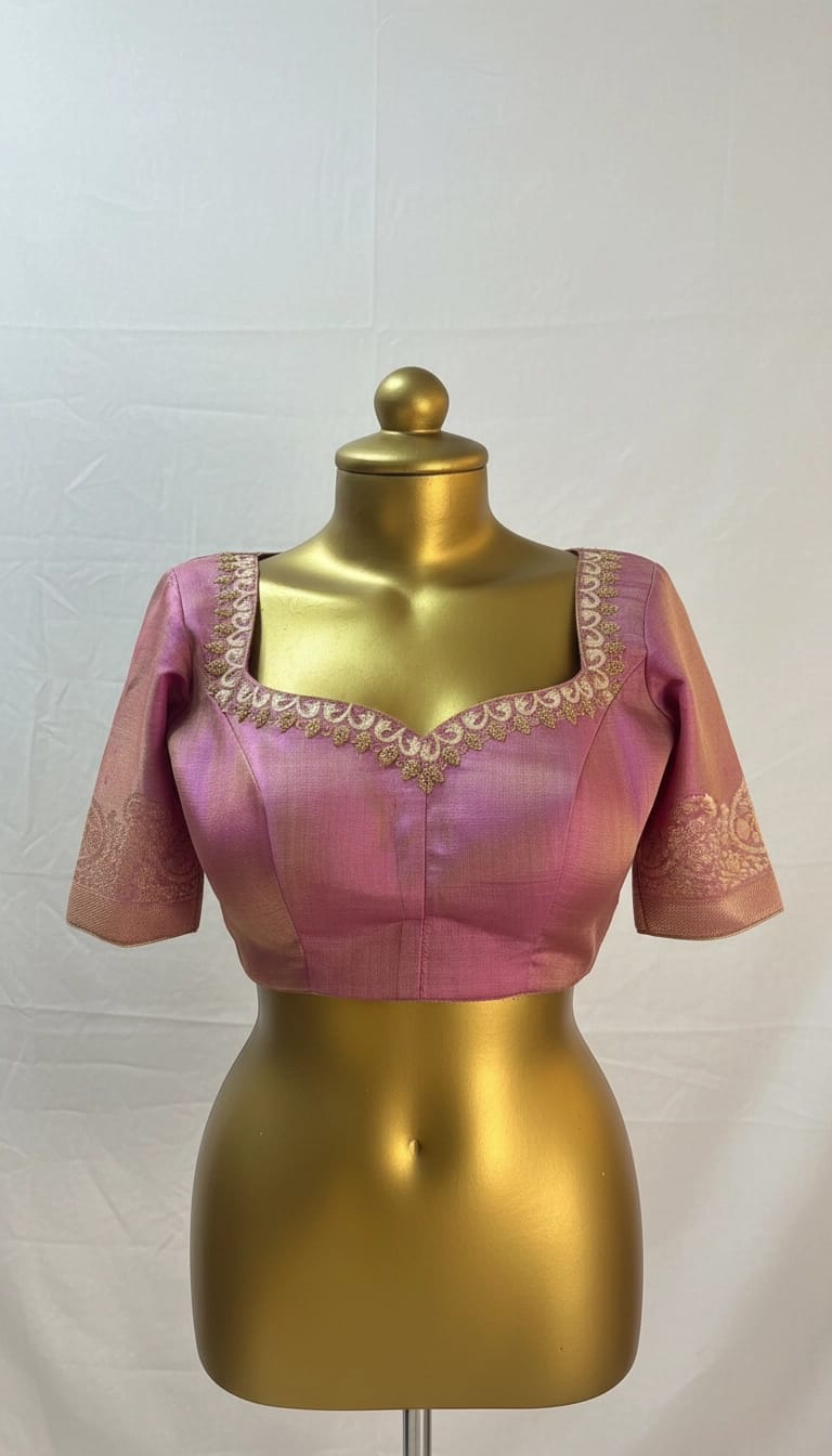 Silk Blouse with Embroidery