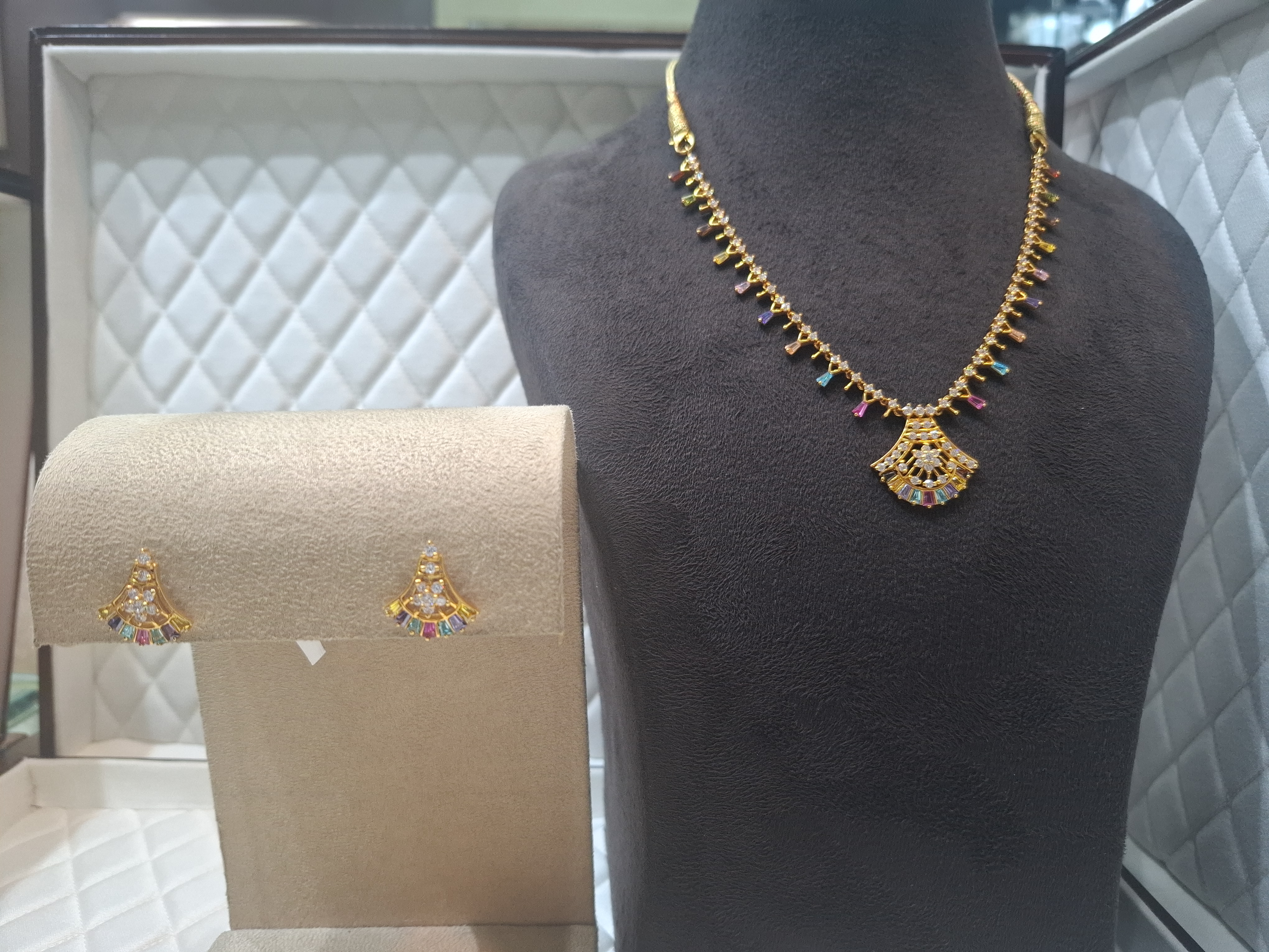 Gold and Zircon Necklace Set view 2