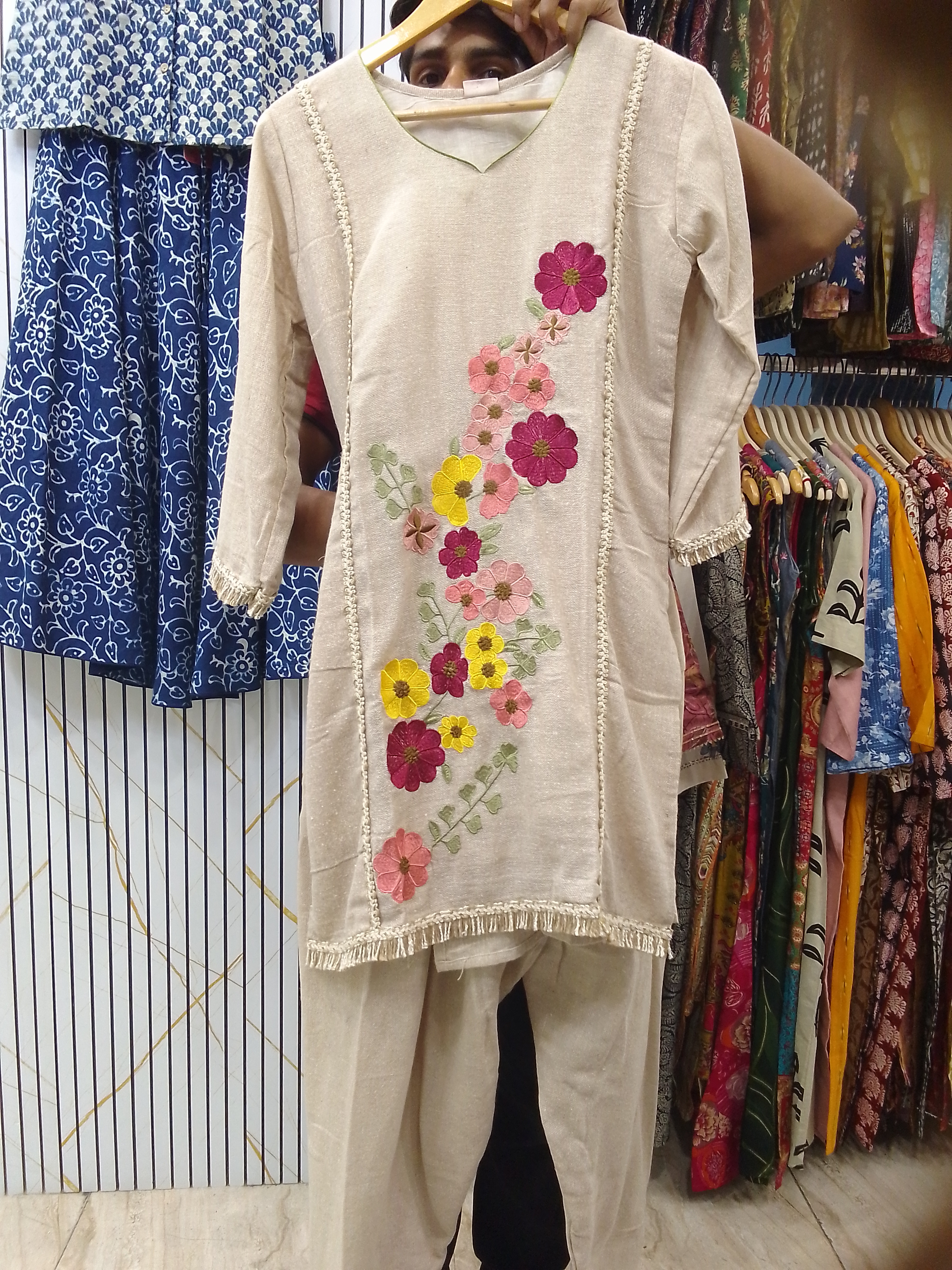 Embroidered Floral Kurti view 2