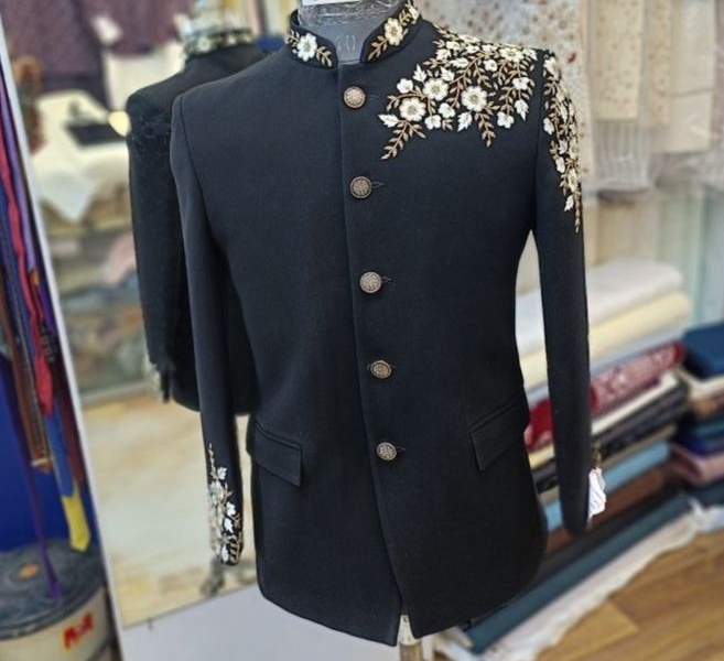 Embroidered Bandhgala Coat view 2