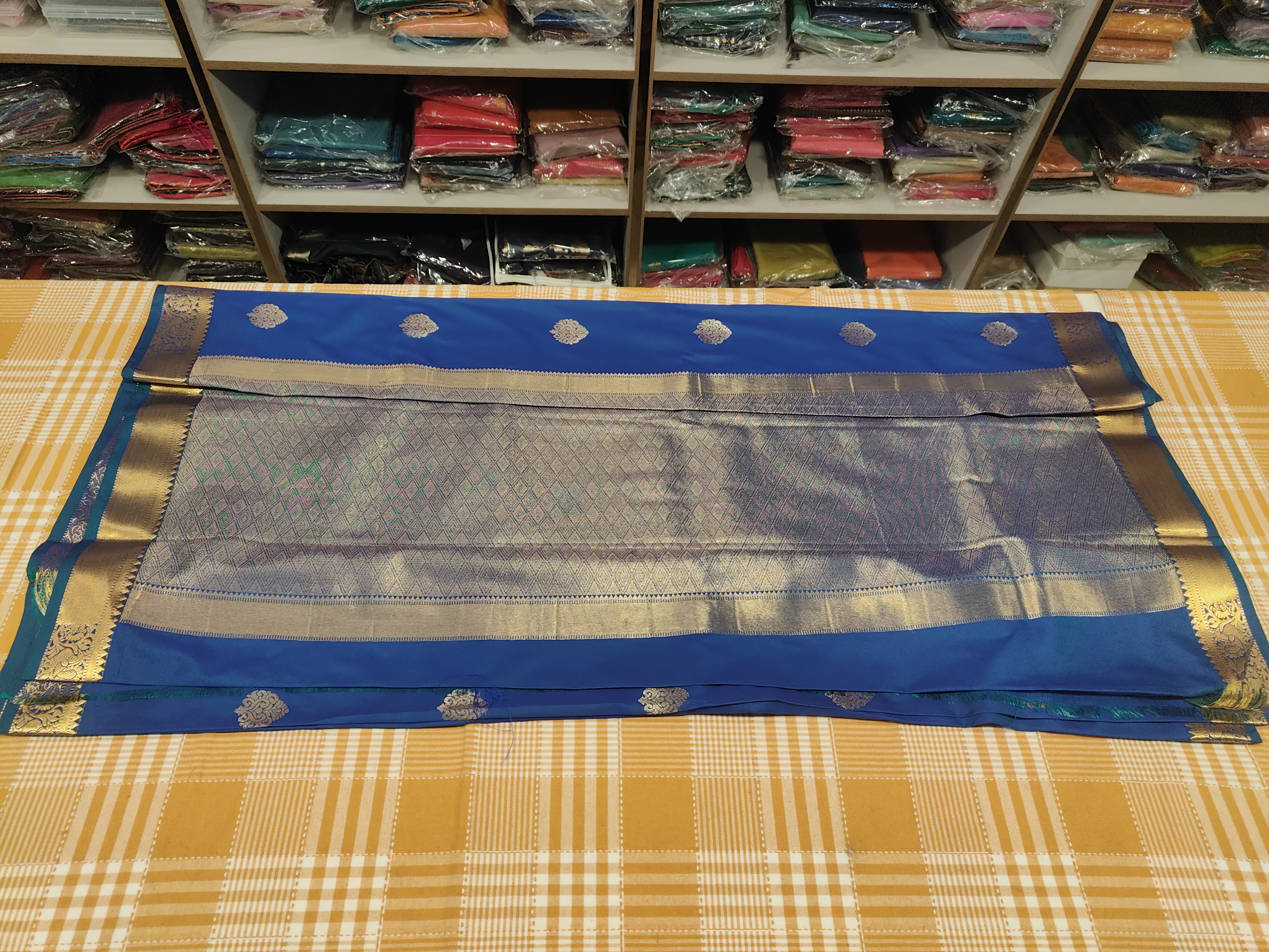 Semi silk Saree Blue 060 view 3