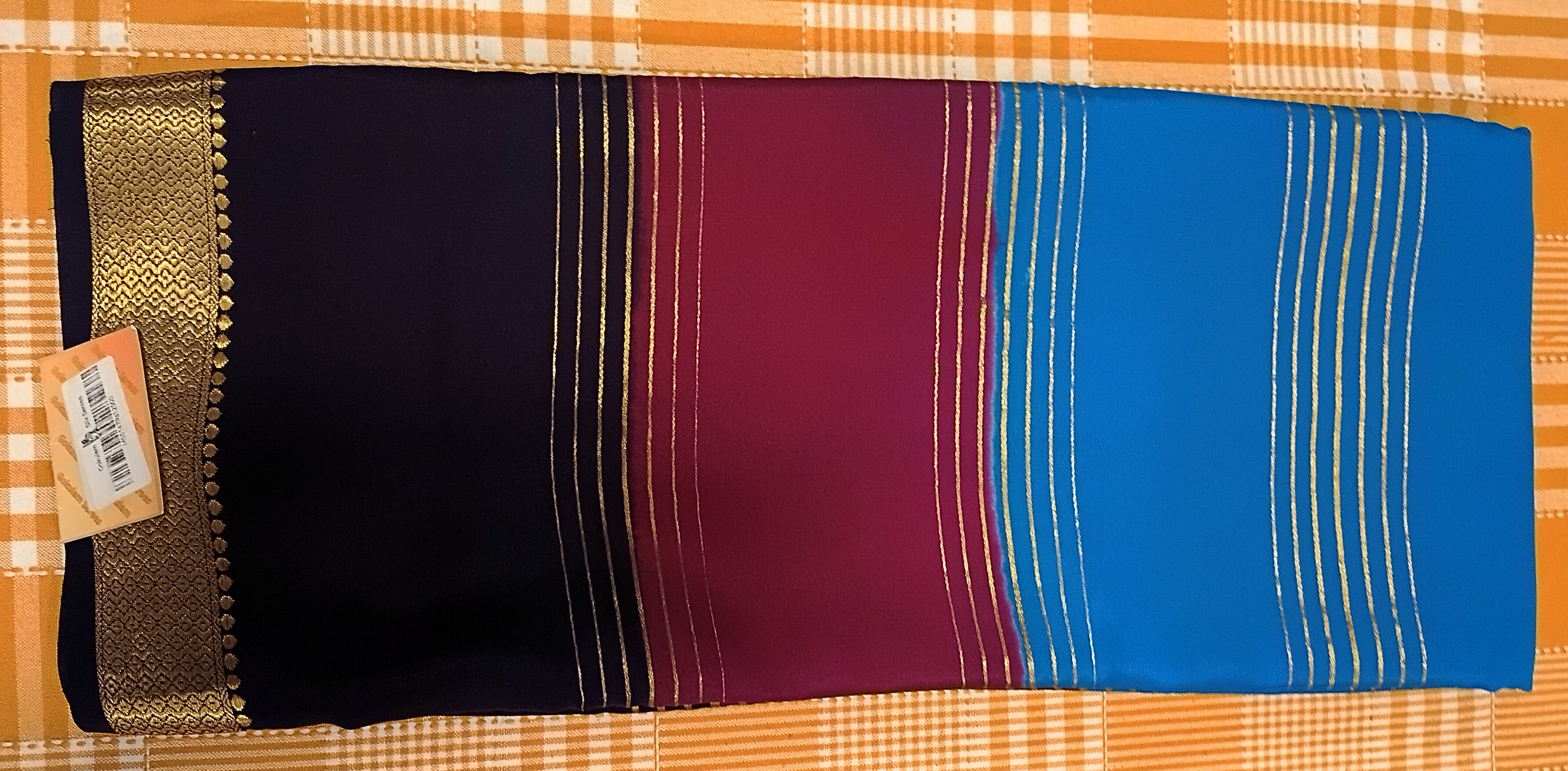 Multi-Color Saree Border Pure CREP MYSORE SILK view 2
