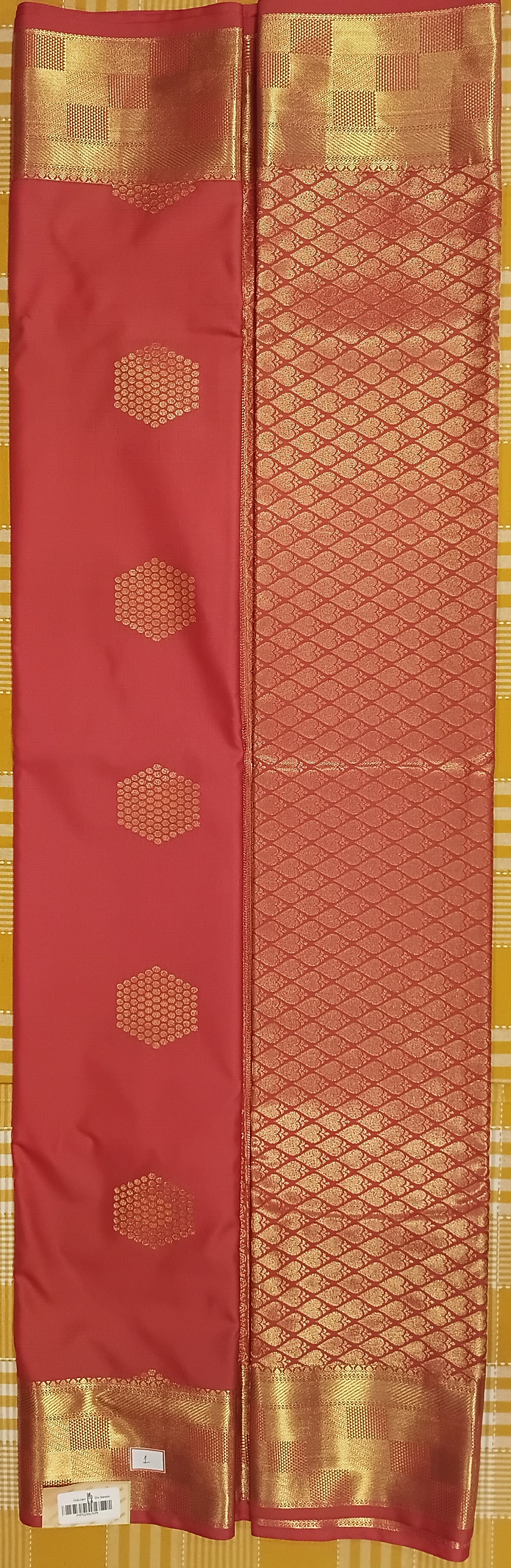 Red Pure Silk Saree 032 view 2