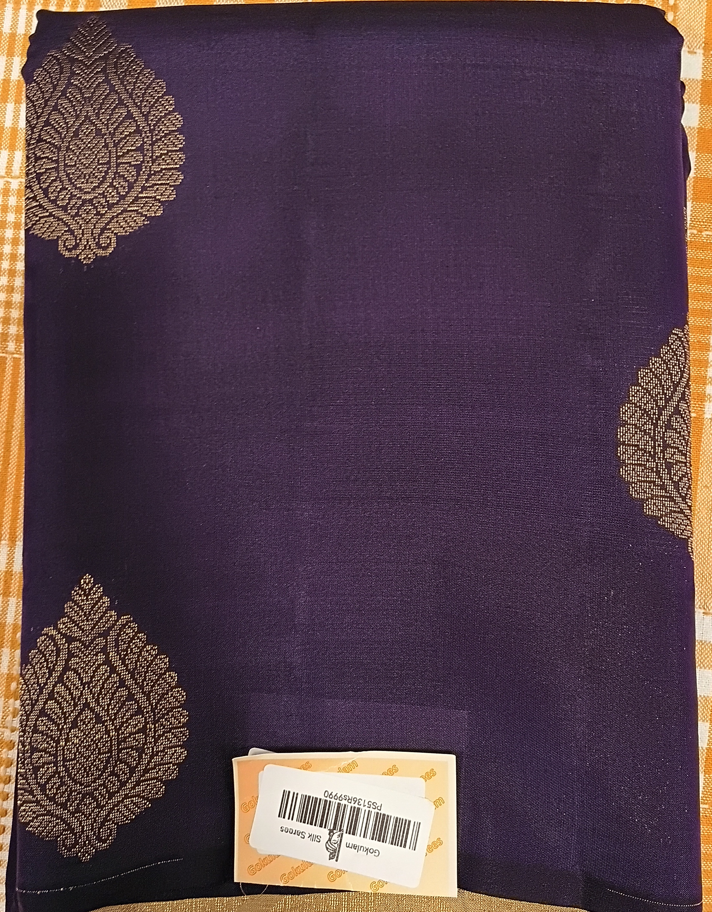 Pure Silk Saree Dark Purple 019 view 2