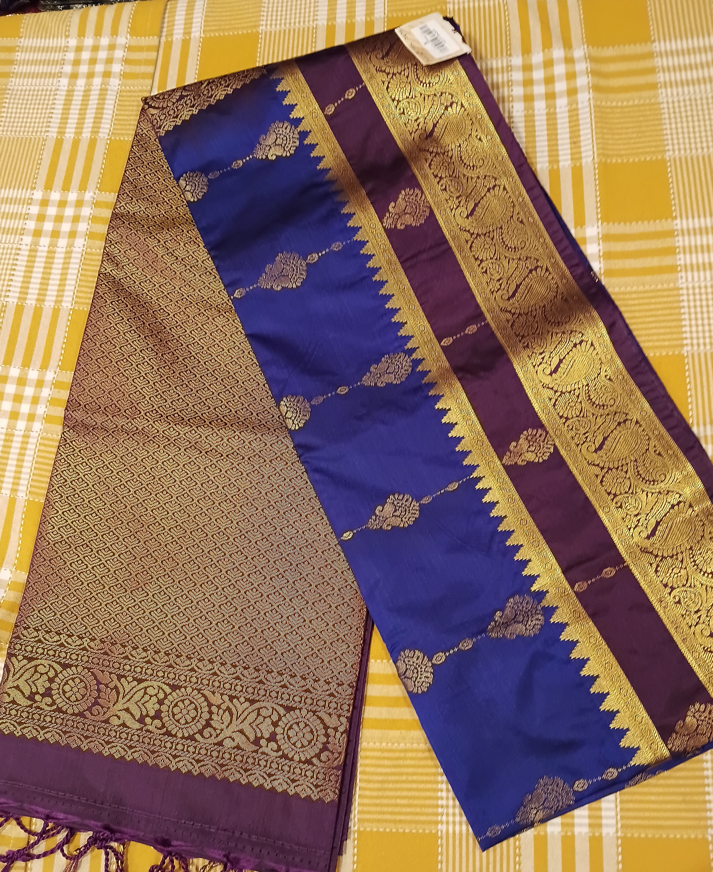 Blue  With Purple Semi Silk 002 view 2