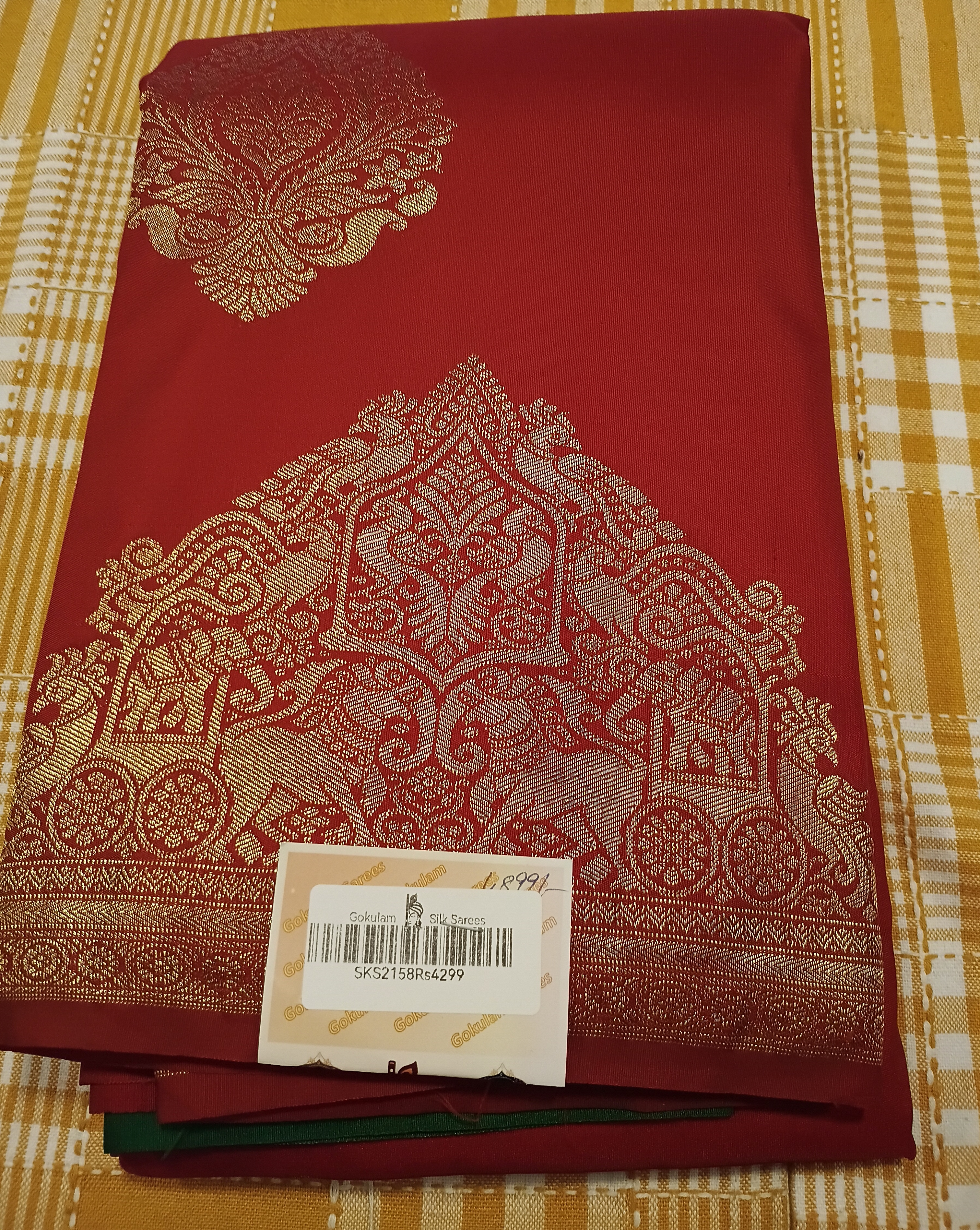 Semi Kanchi Silk Red 052 view 2