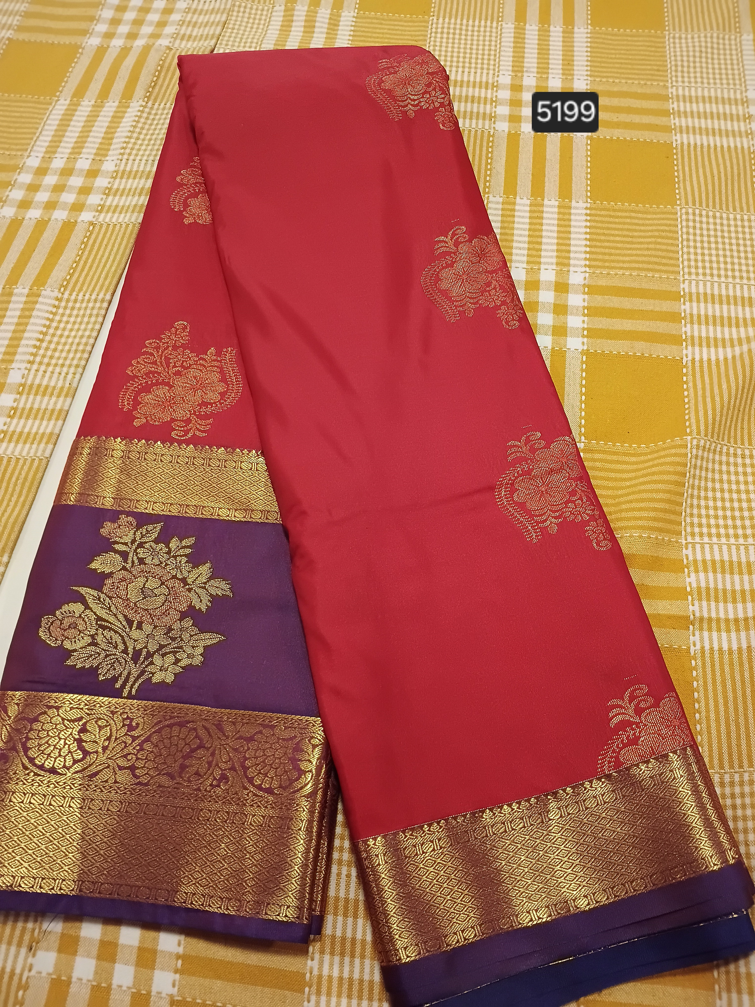 Purple With Red Semi Kanchi Silk 040 view 2