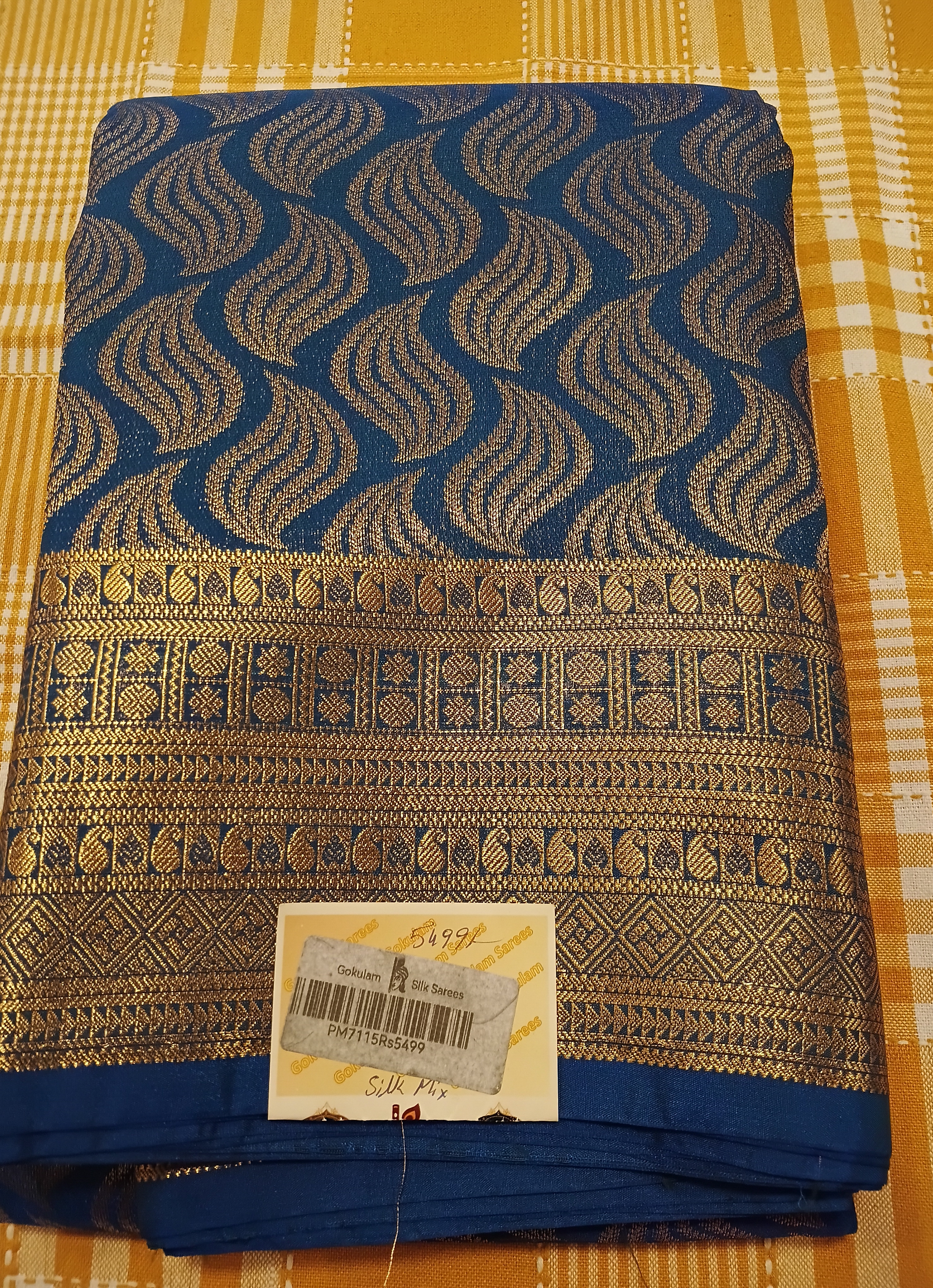 Navy Blue Semi Kanchi Silk 025 view 2