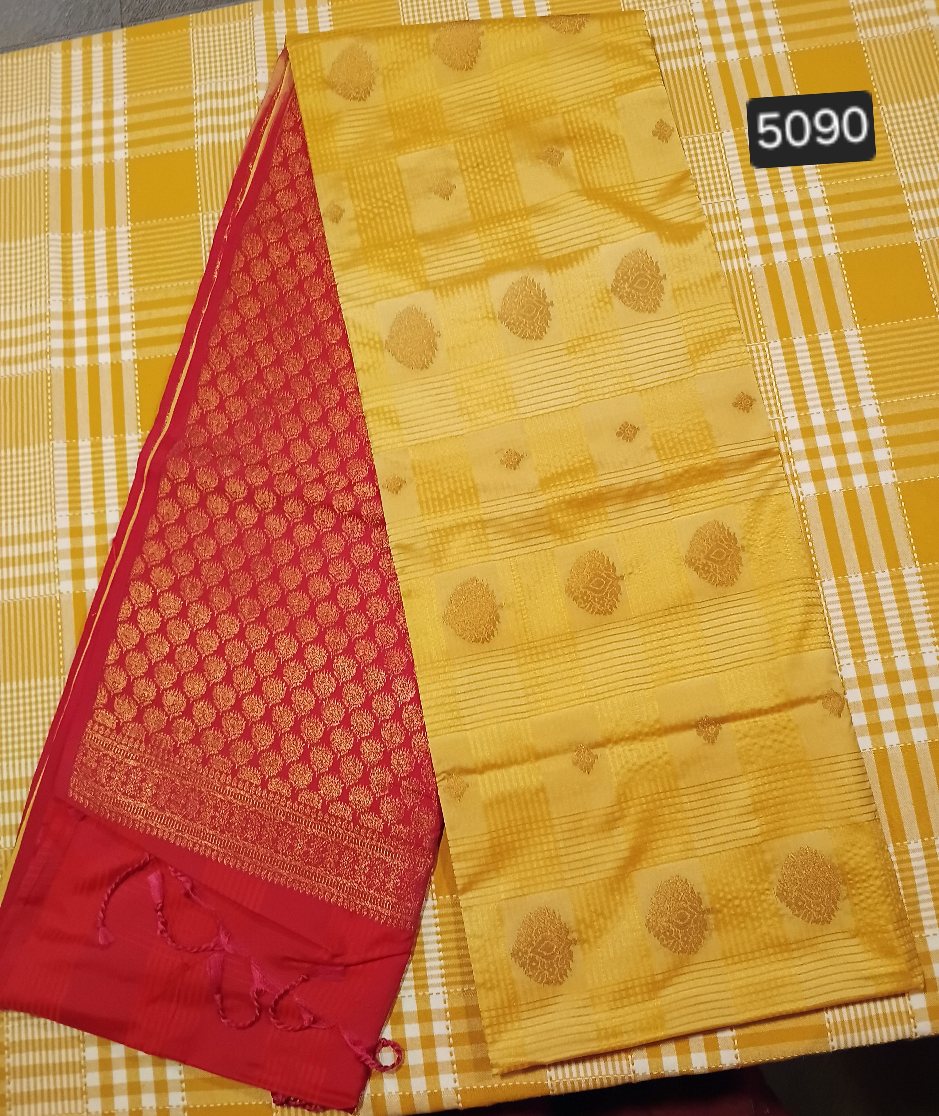 Yellow With Red Soft Silk Saree 078 view 2