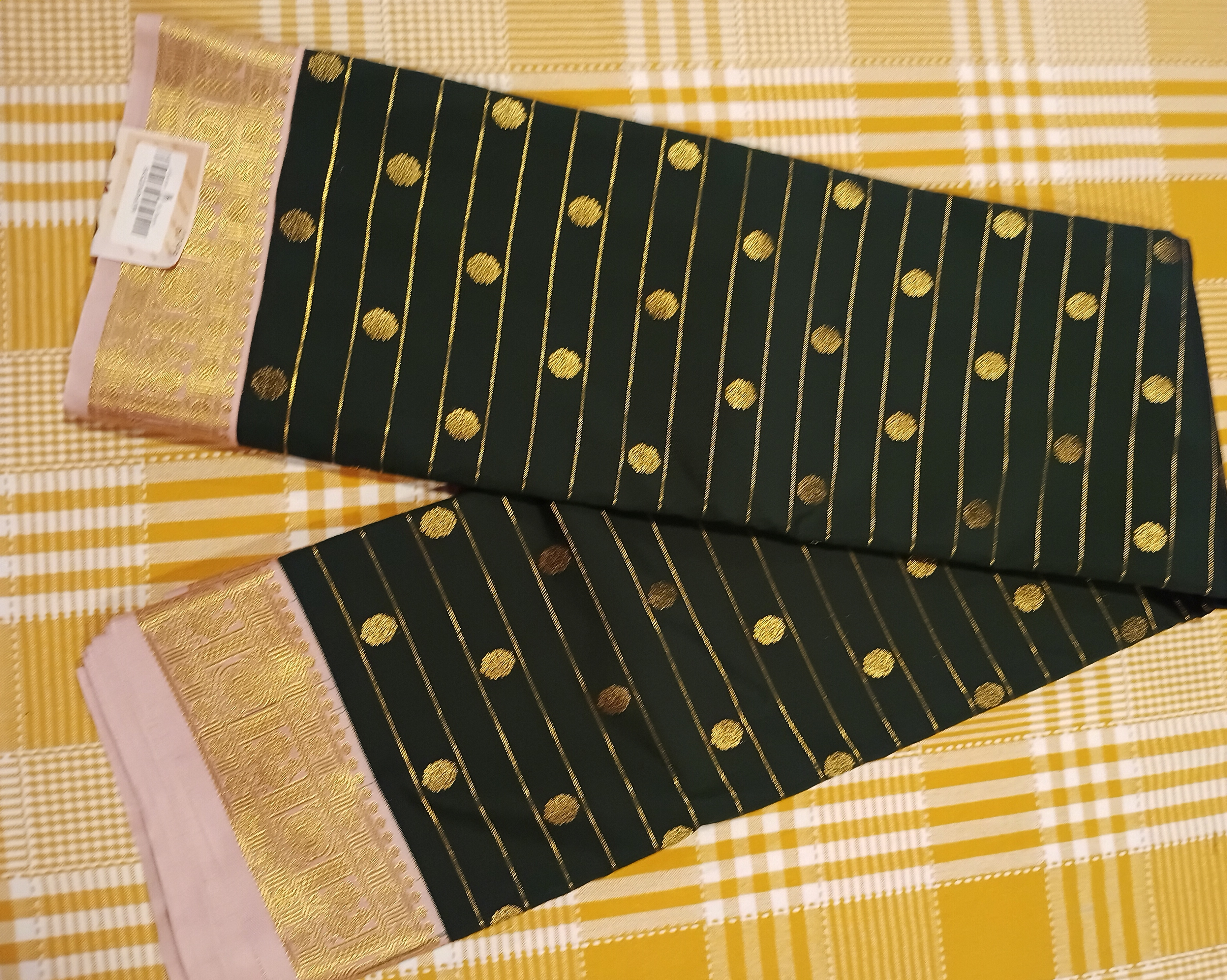 Olive Green With Light Pink Silk Saree 026 view 2