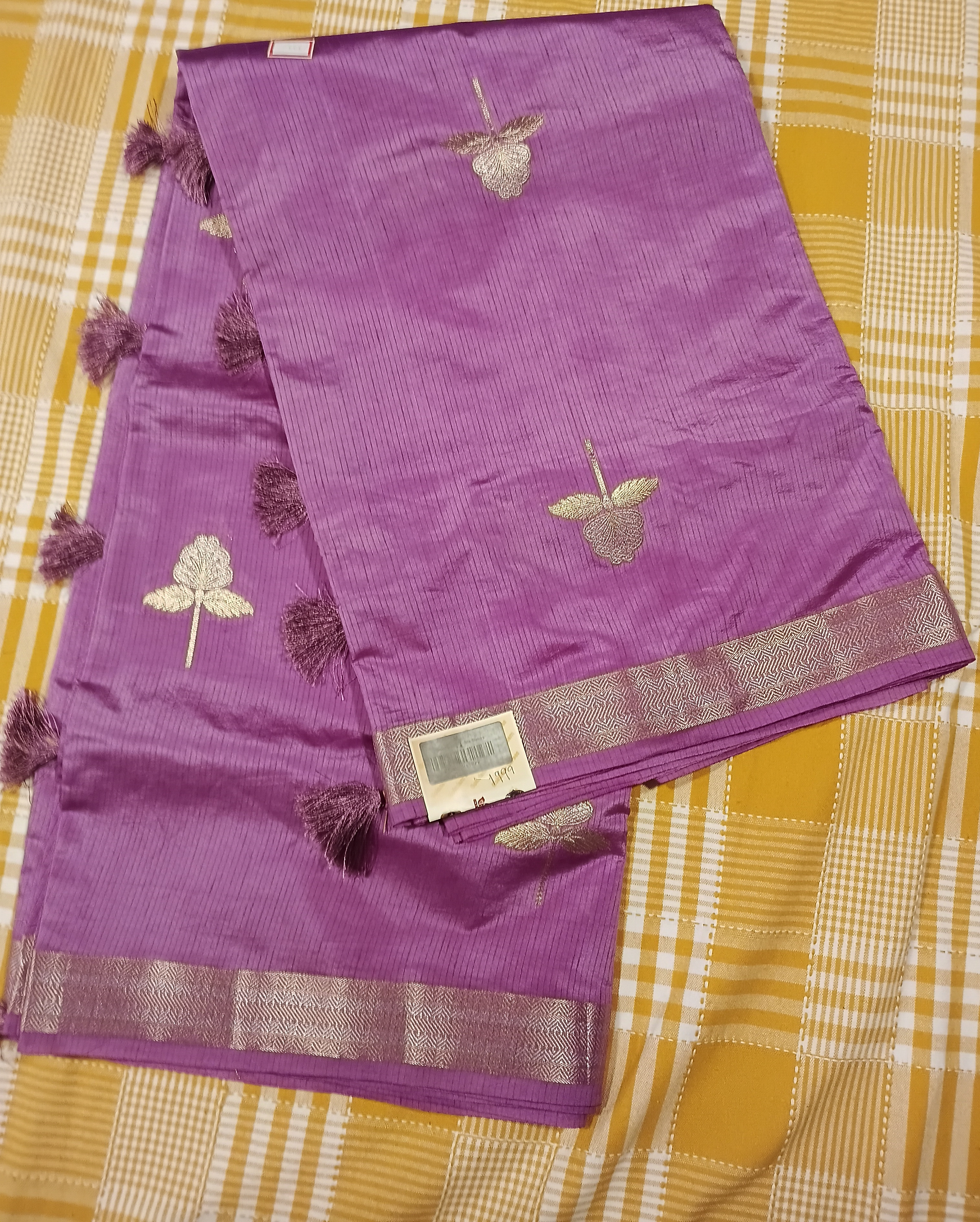 Purple Tussar Saree 040 view 2