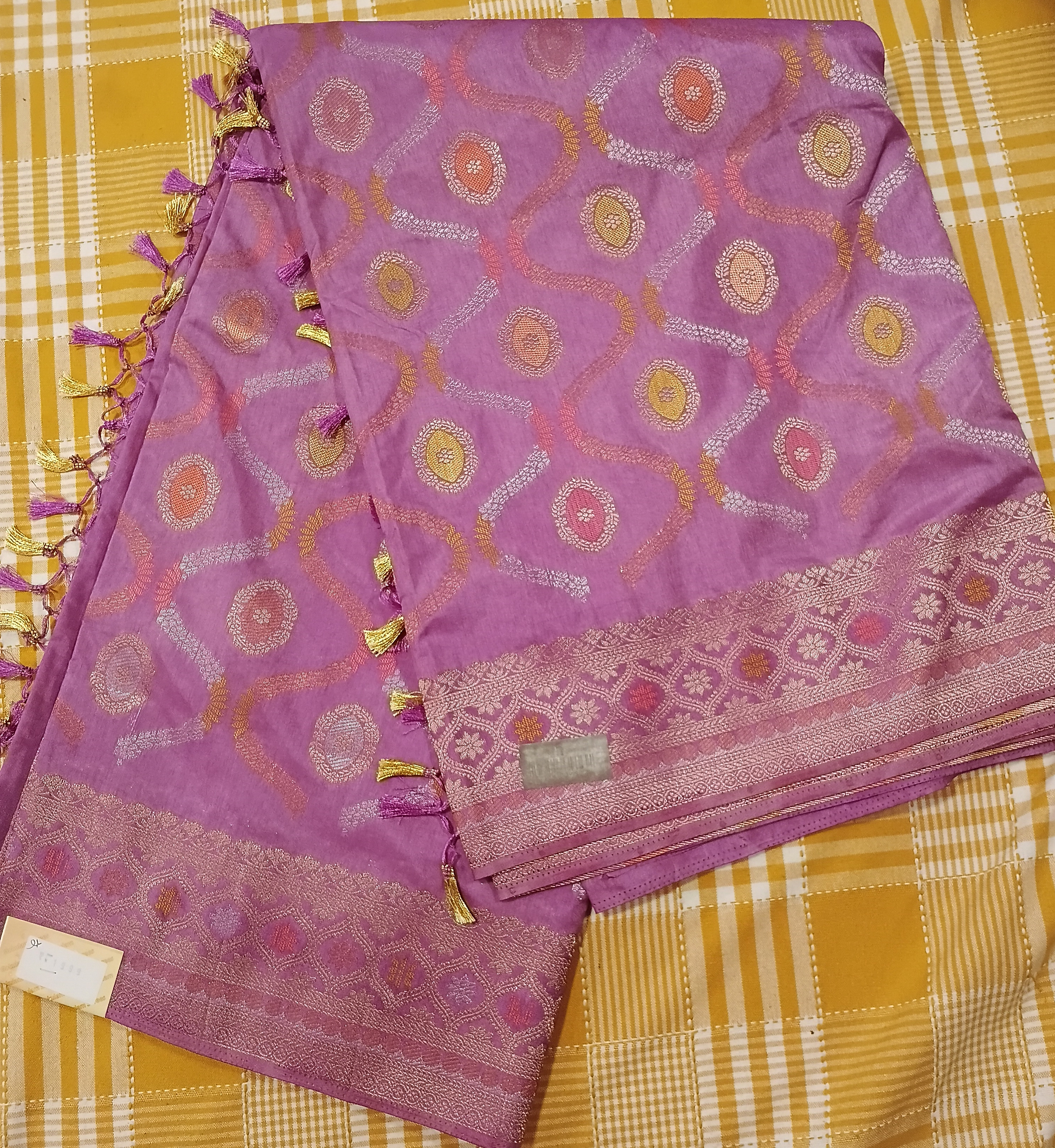 Dark Pink Tussar Silk 003 view 2