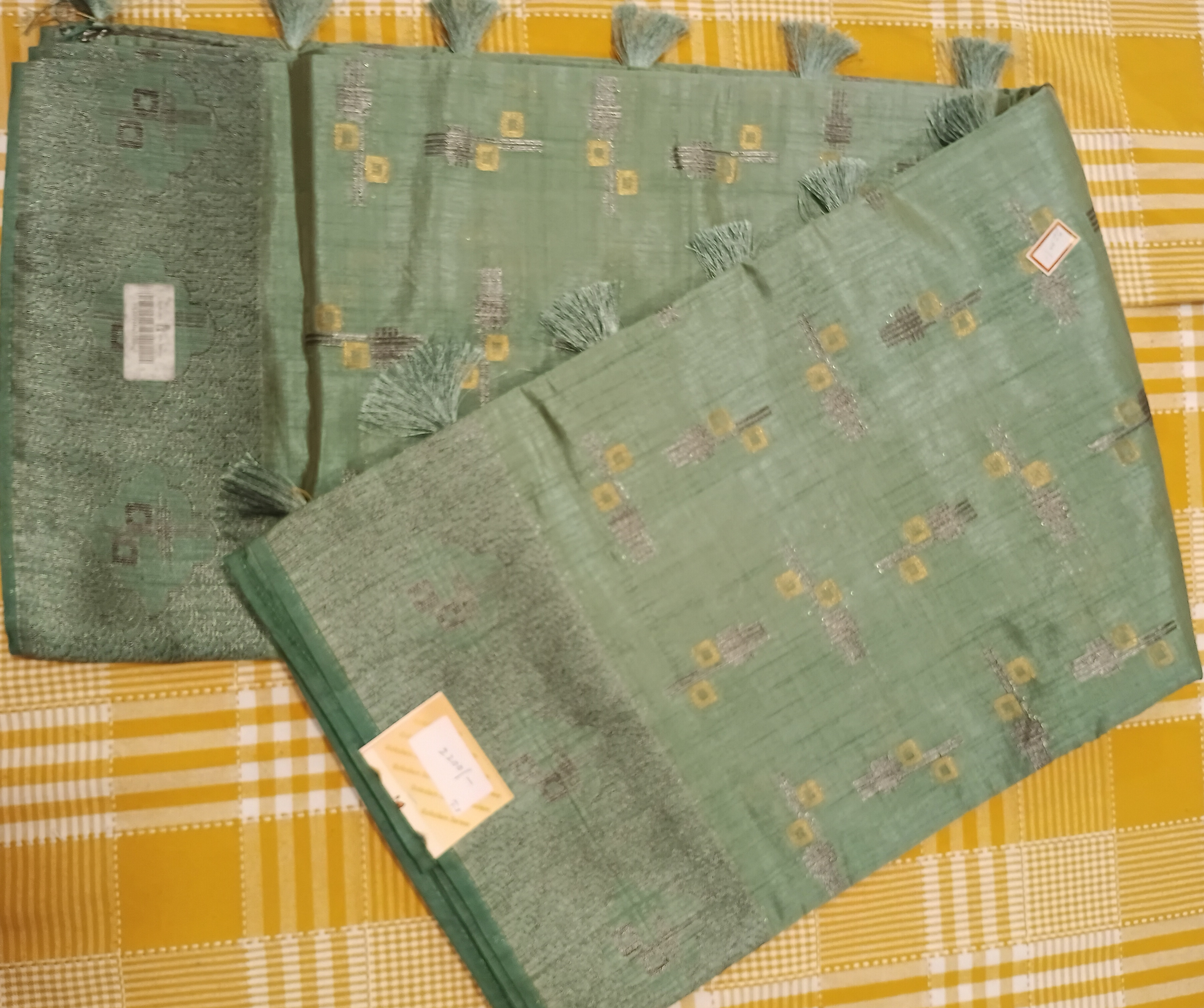 Light Green Tussar Silk 011 view 2