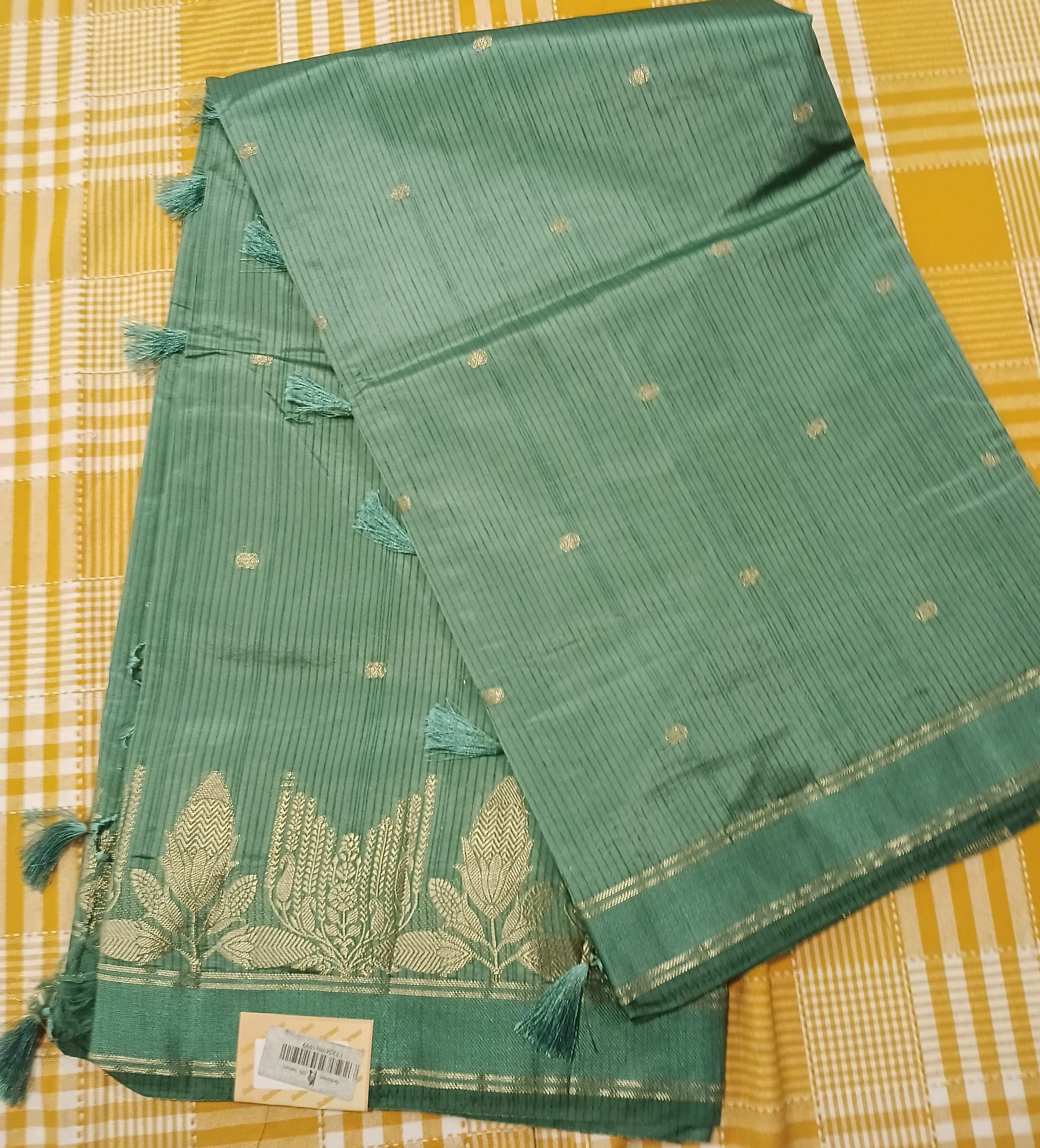Green Tussar Silk 008 view 2