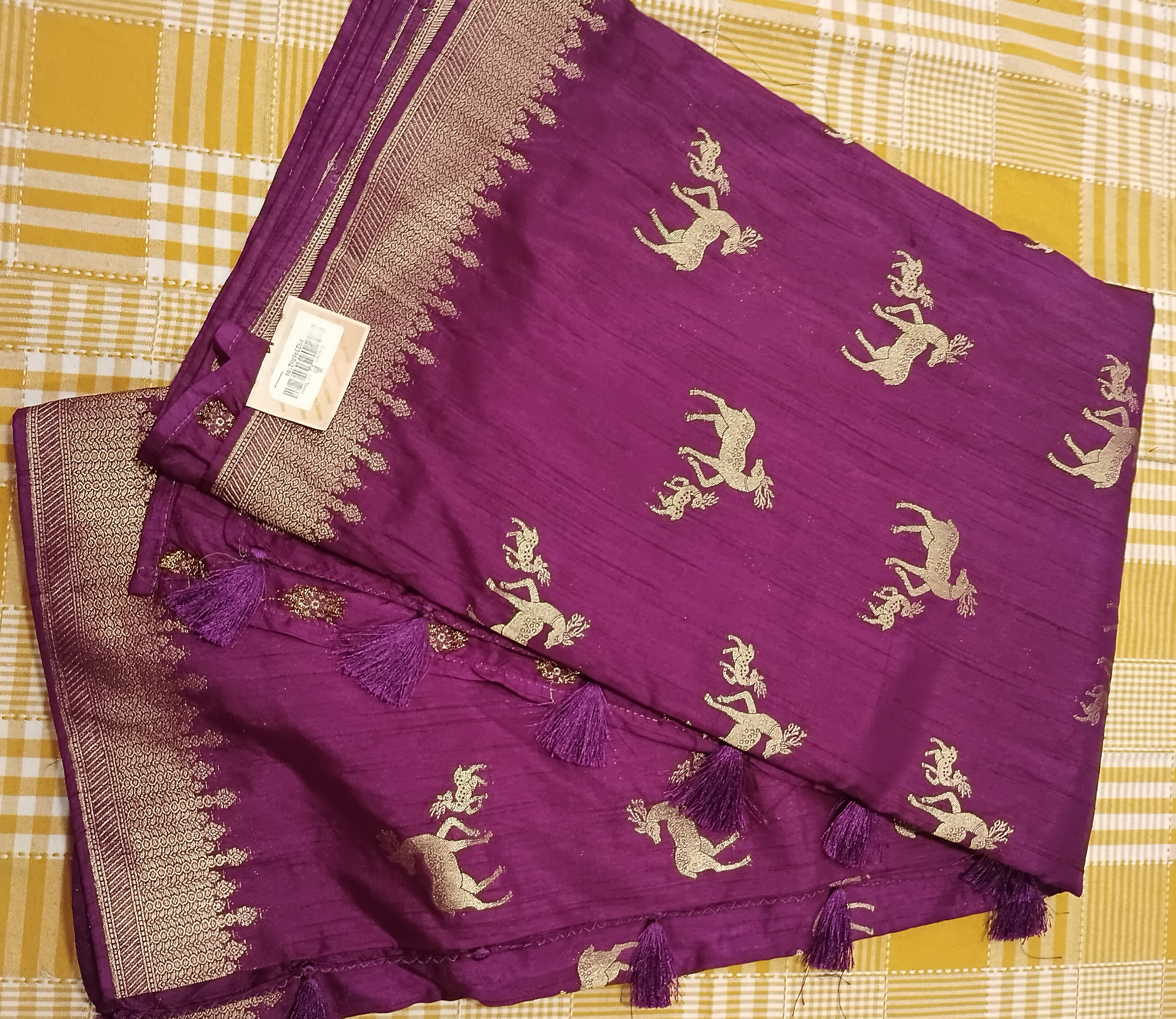 Purple Tussar Silk 016 view 2