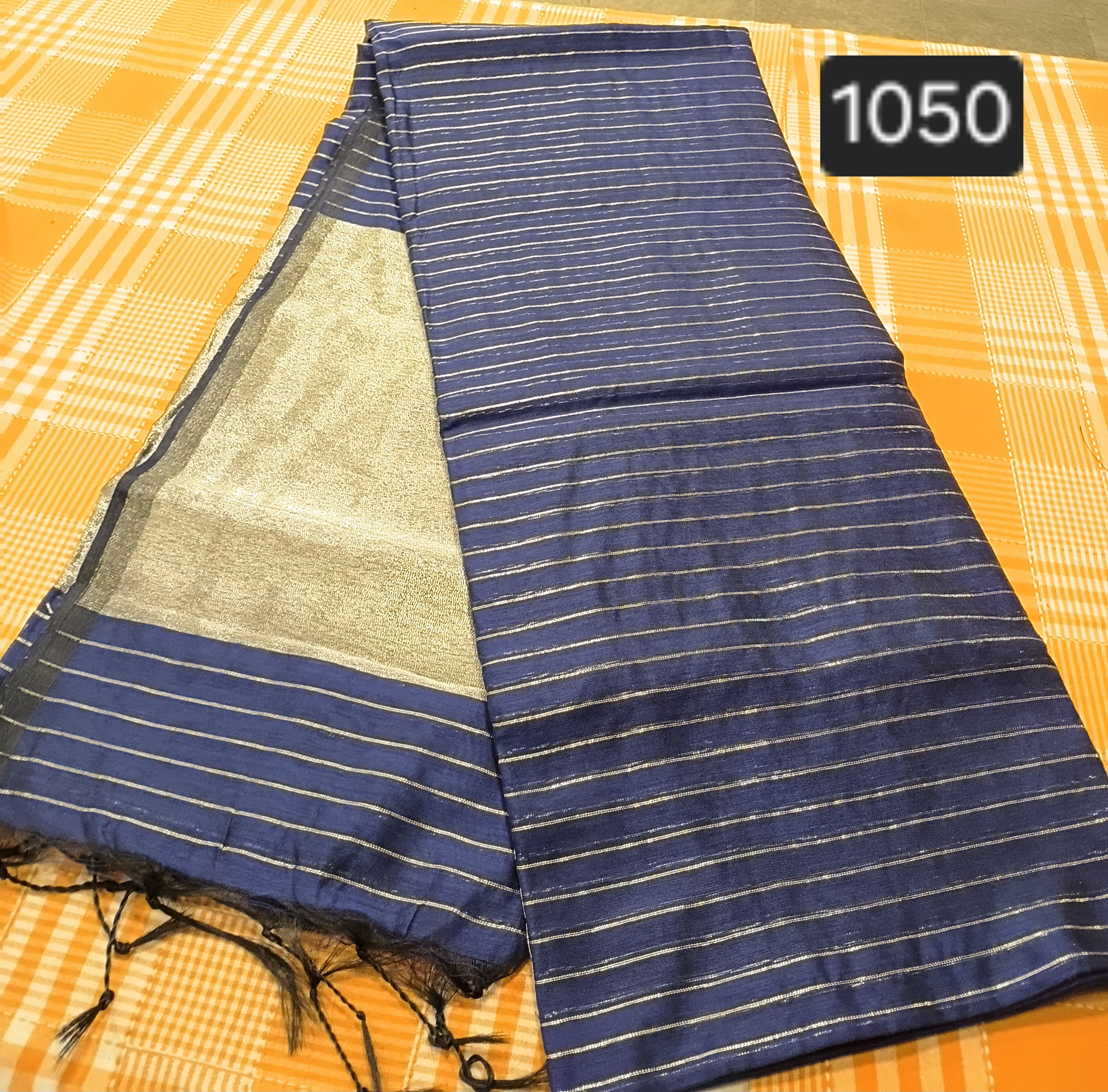 Elegant Blue Silk Cotton 053 view 2