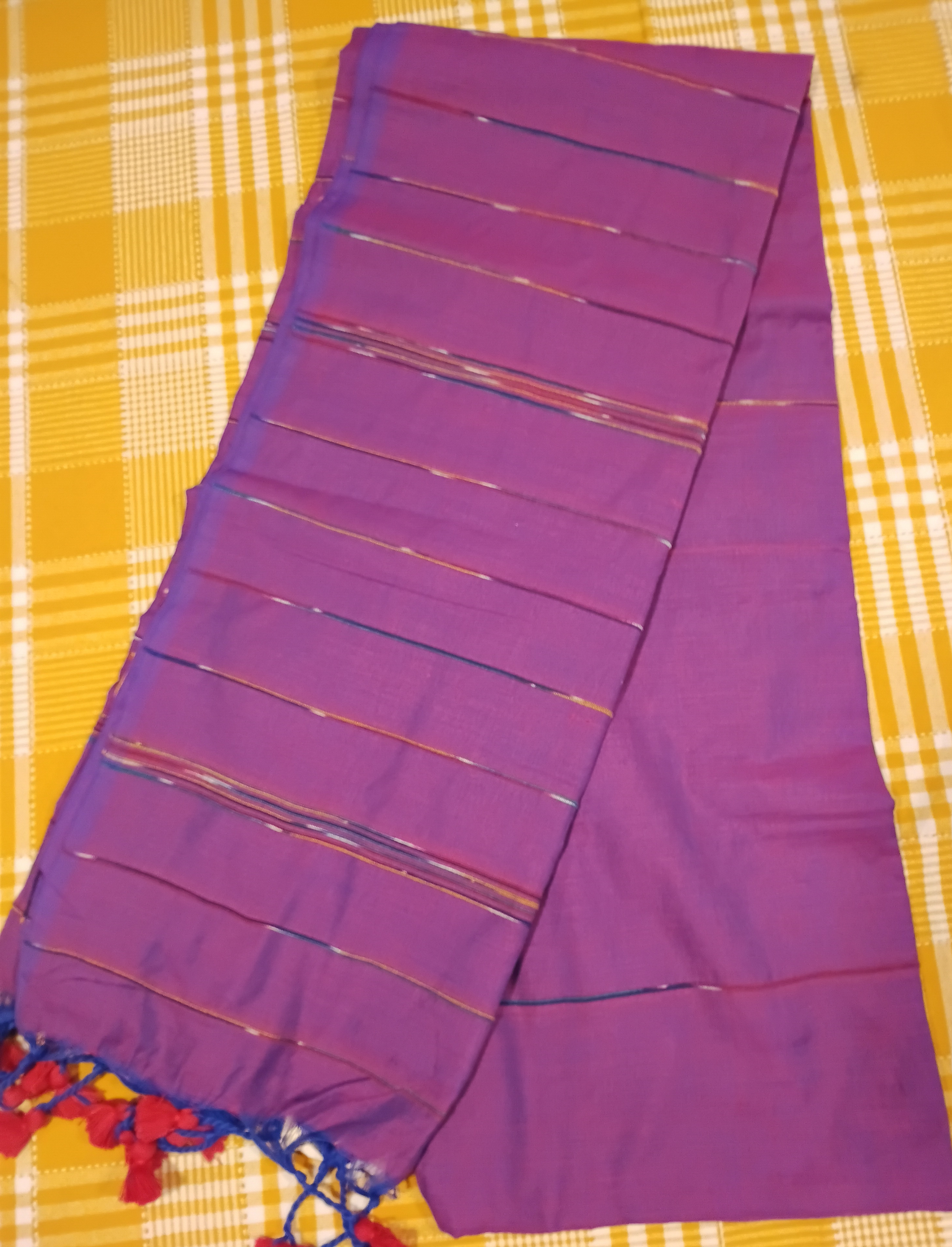 Purple Khadi Cotton 018 view 2