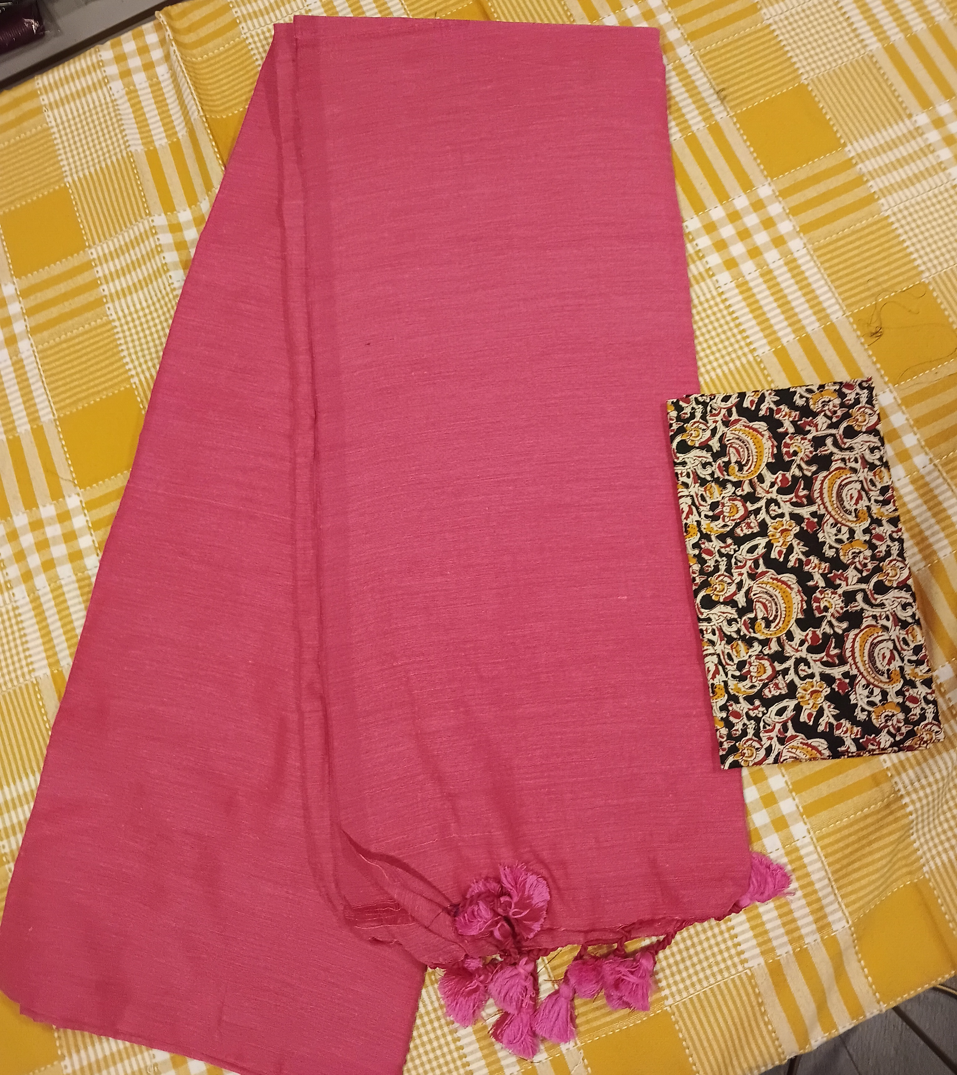 Pink Khadi Cotton  005 view 2
