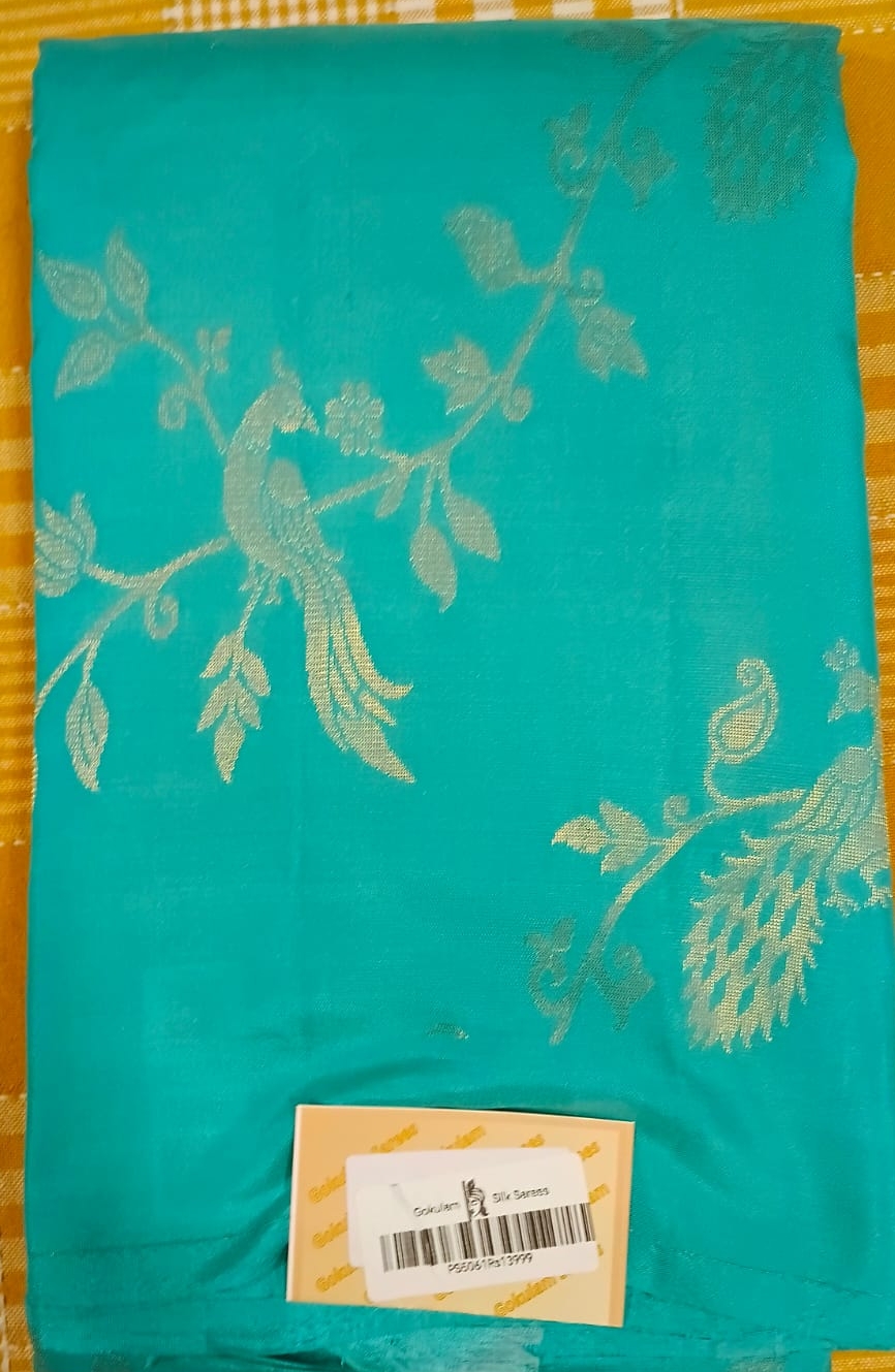 Sea Green Color Pure Silk Sarees 034 view 2