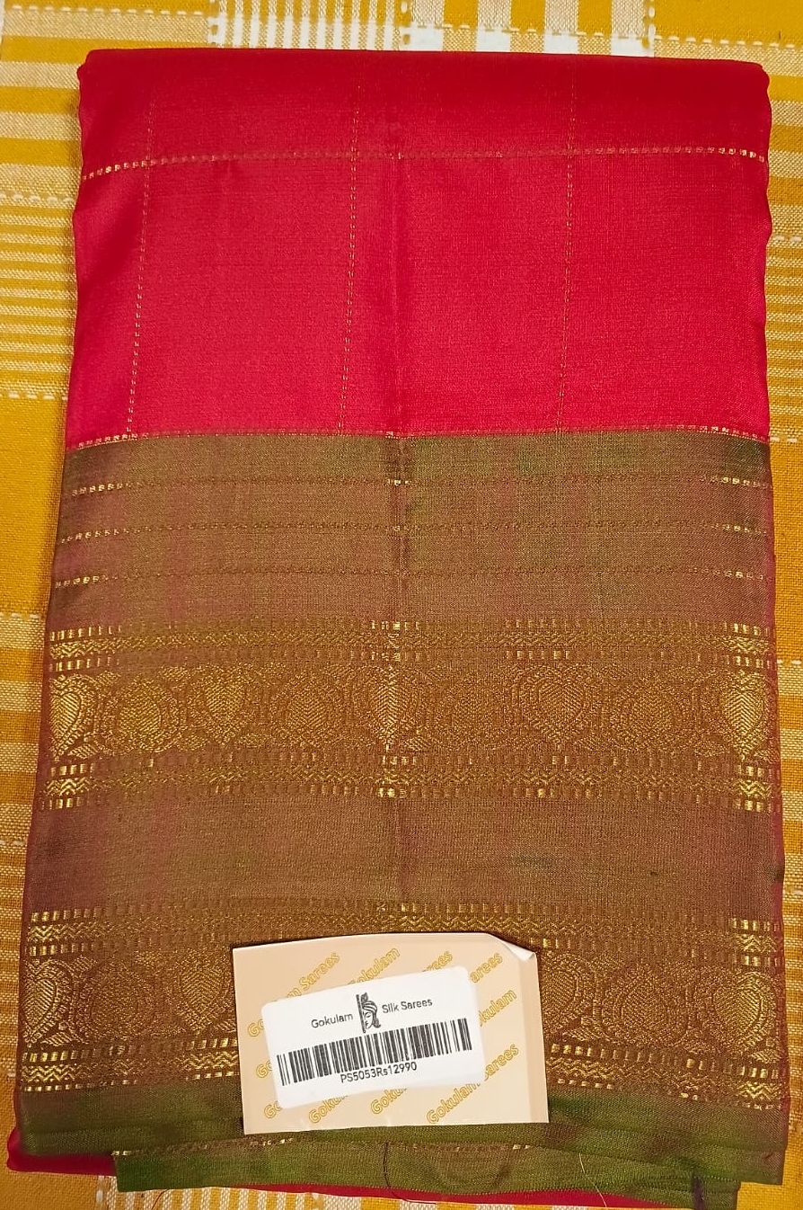 Pure Silk Saree Red 022 view 2