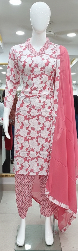 Floral Pink Ethnic Set view 2
