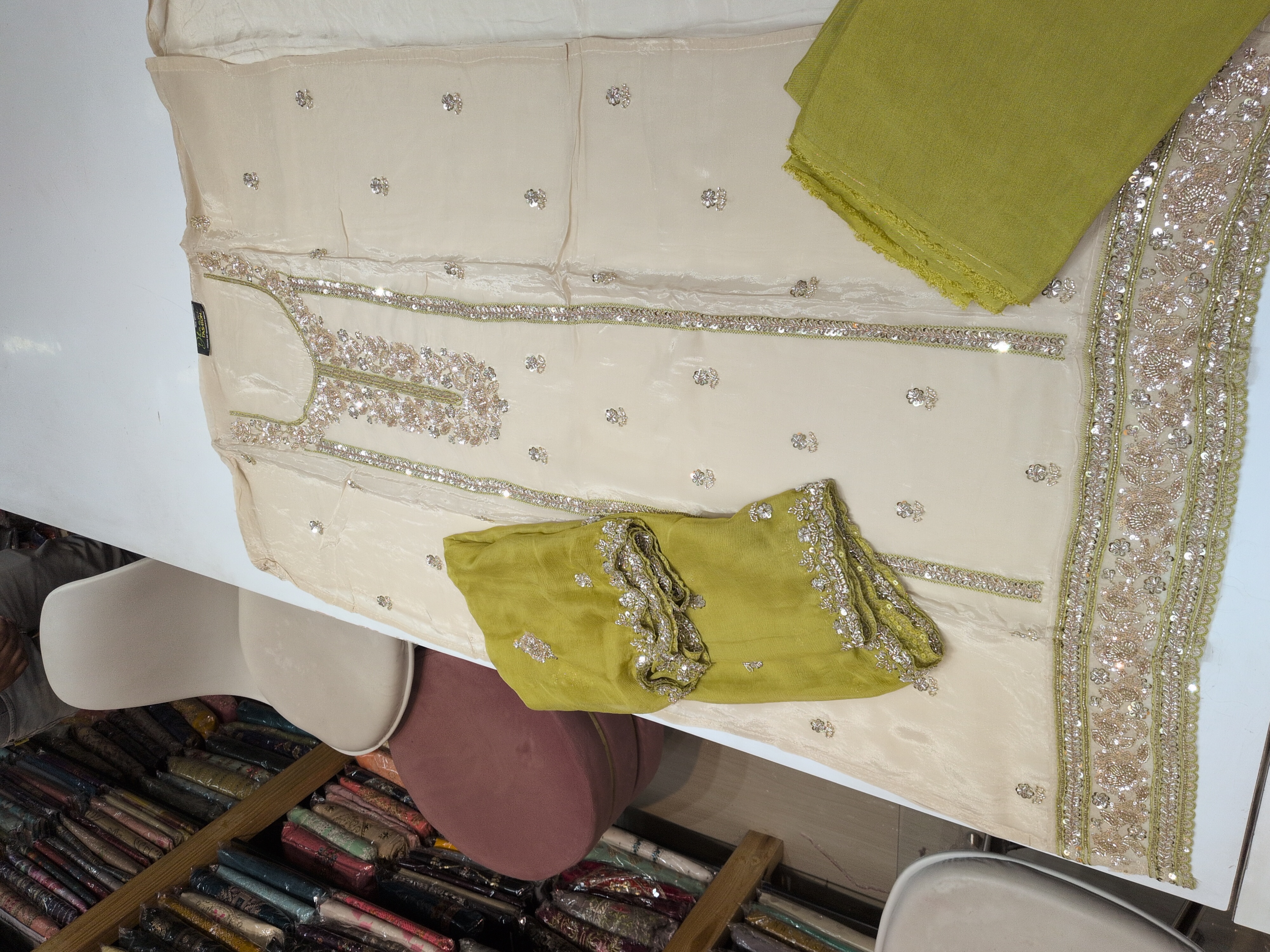 Embroidered Unstitched  Suit view 10