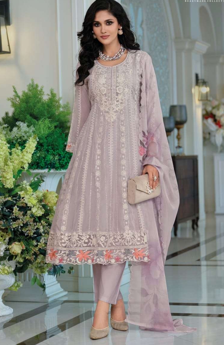 BEAUTY SUHANA ORGANZA EMBROIDERY DESIGNER WORK LADIES STITCHED SUIT view 6